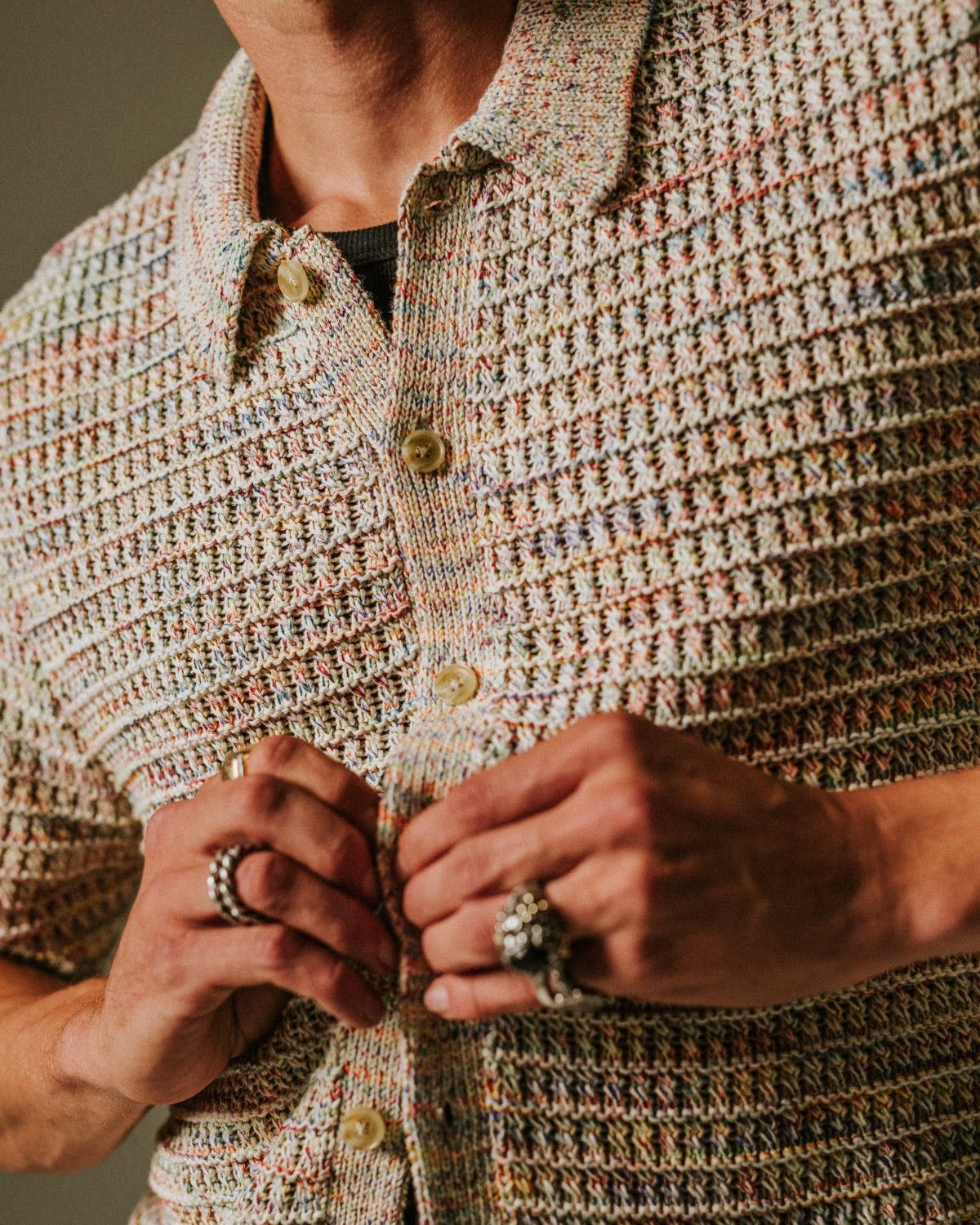 NWT Wax London Tellaro Rainbow Twist Knitted Polo Shirt Tops