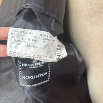 Hickey Freeman Hickey Freeman Loro Piana Wool Charcoal Gray Blazer Suit Jac Size 46R - 10 Thumbnail