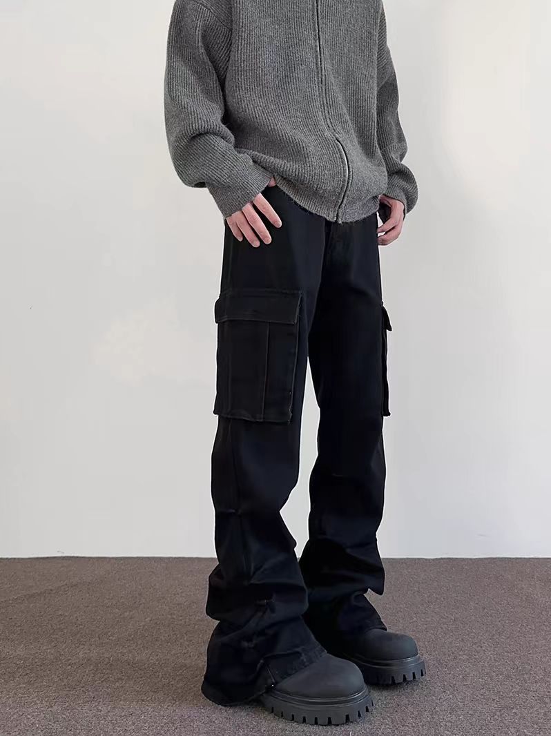 Japanese Brand × Jean Vintage workwear frayed pocket micro flare jeans Size US 32 / EU 48 - 2 Thumbnail