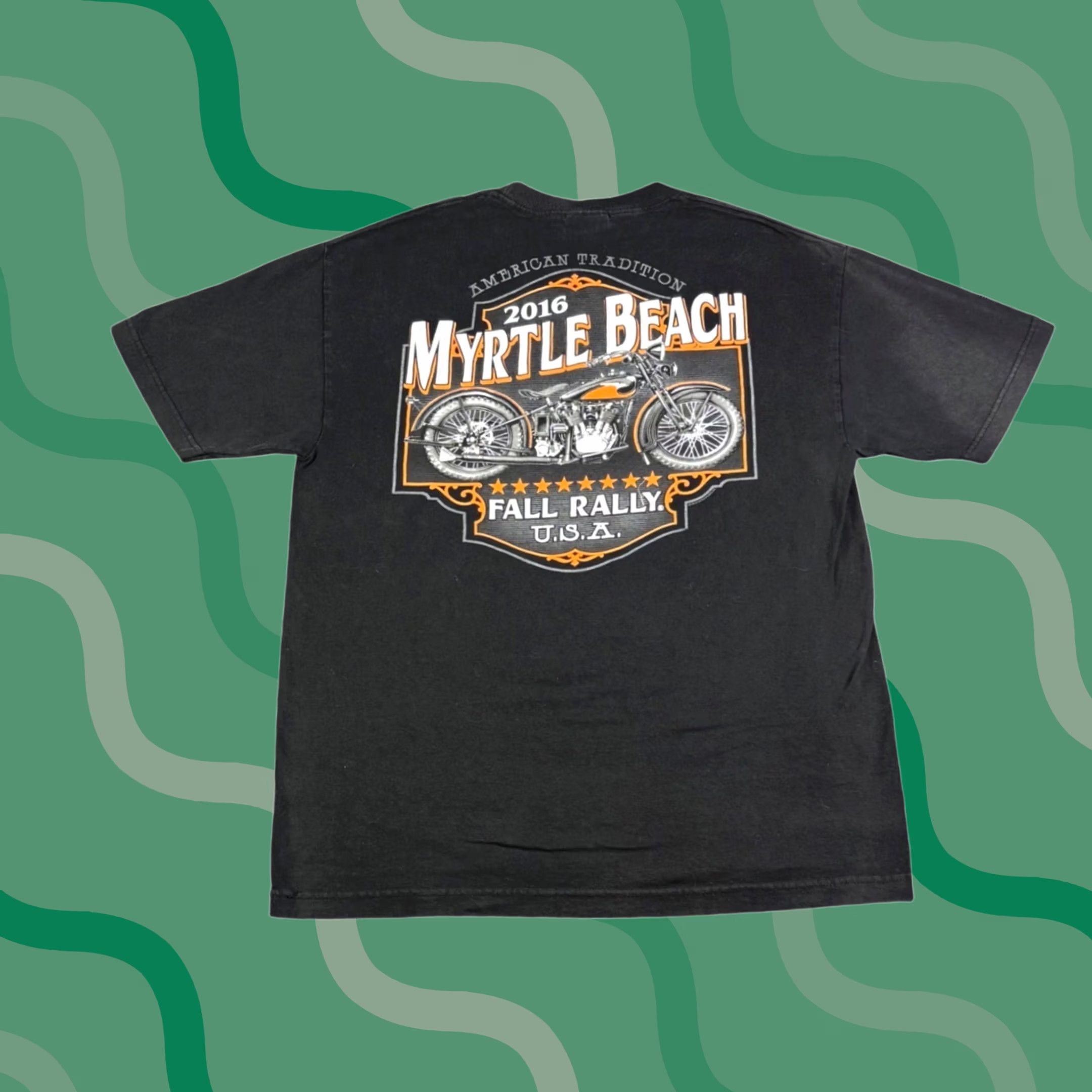 Vintage Hot Leathers Myrtle Beach 2016 Fall Rally Motorcycle T-Shirt Mens Large Black Size US L / EU 52-54 / 3 - 1 Thumbnail