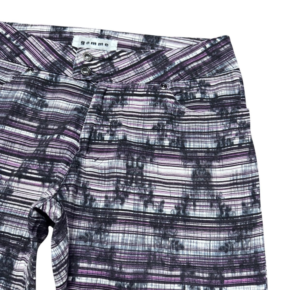 gomme Gomme By Maki Hiroshige Horizontal Striped Trouser Pants Size 30" / US 8 / IT 44 - 5 Thumbnail