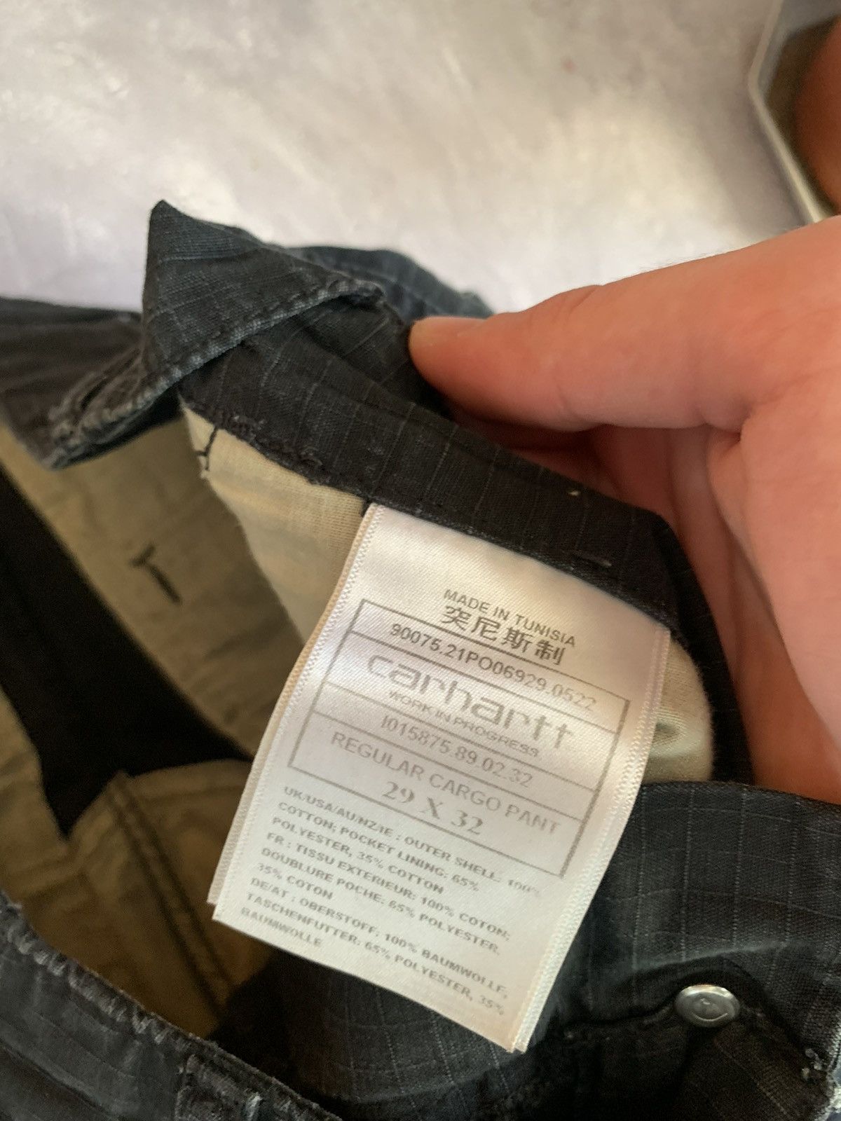 Carhartt 👀VINTAGE CARHARTT WIP FADED REGULAR CARGO PANTS BLACK Size US 29 - 9 Thumbnail
