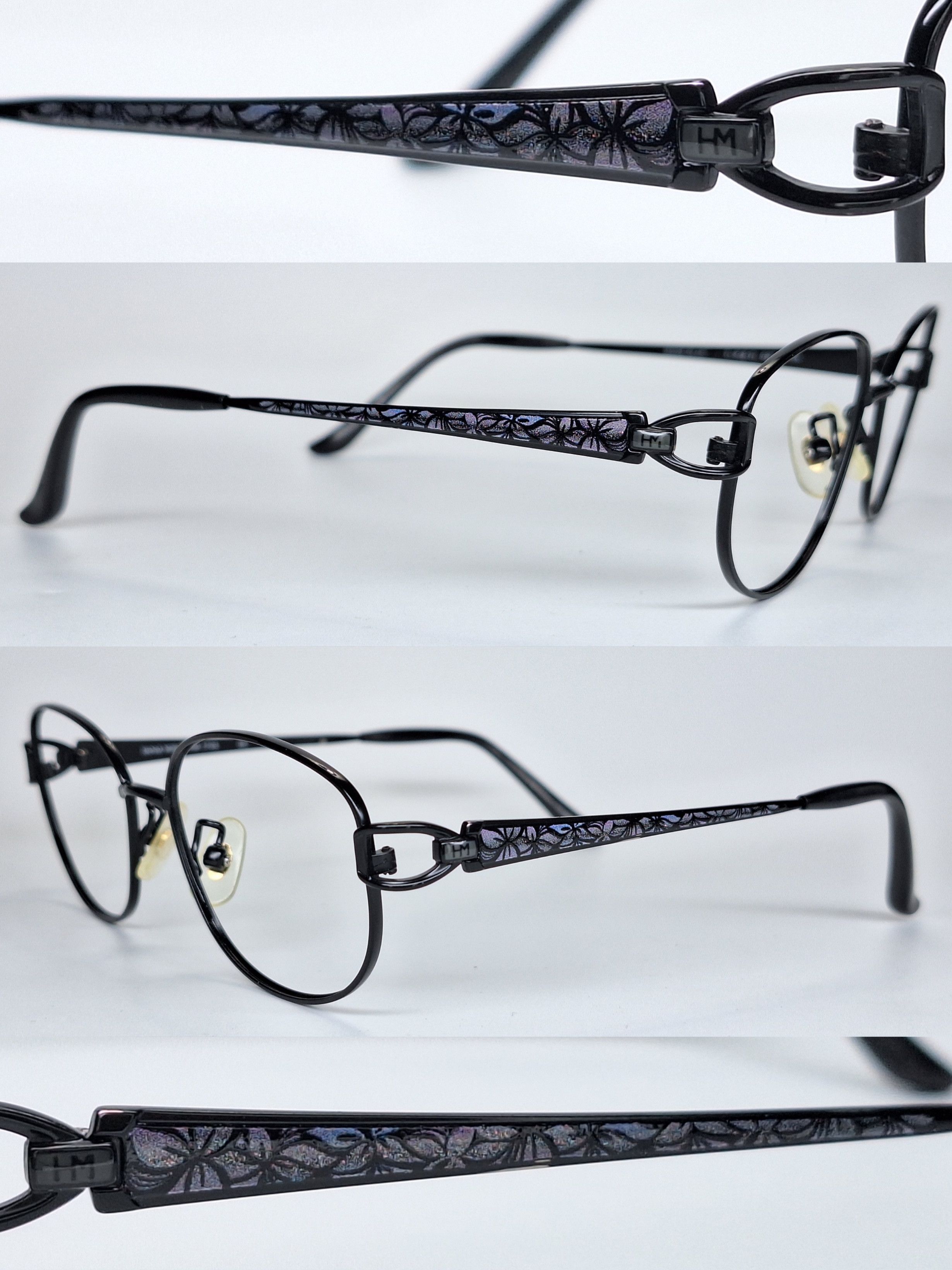 Hanae Mori Hanae Mori HM-7705 Ti-P Beta Titanium Floral Temple Eyeglass Size ONE SIZE - 6 Thumbnail