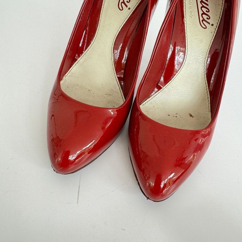 Gucci Gucci Red Patent Leather High Heels - Size US 8 / IT 38 - 2 Thumbnail
