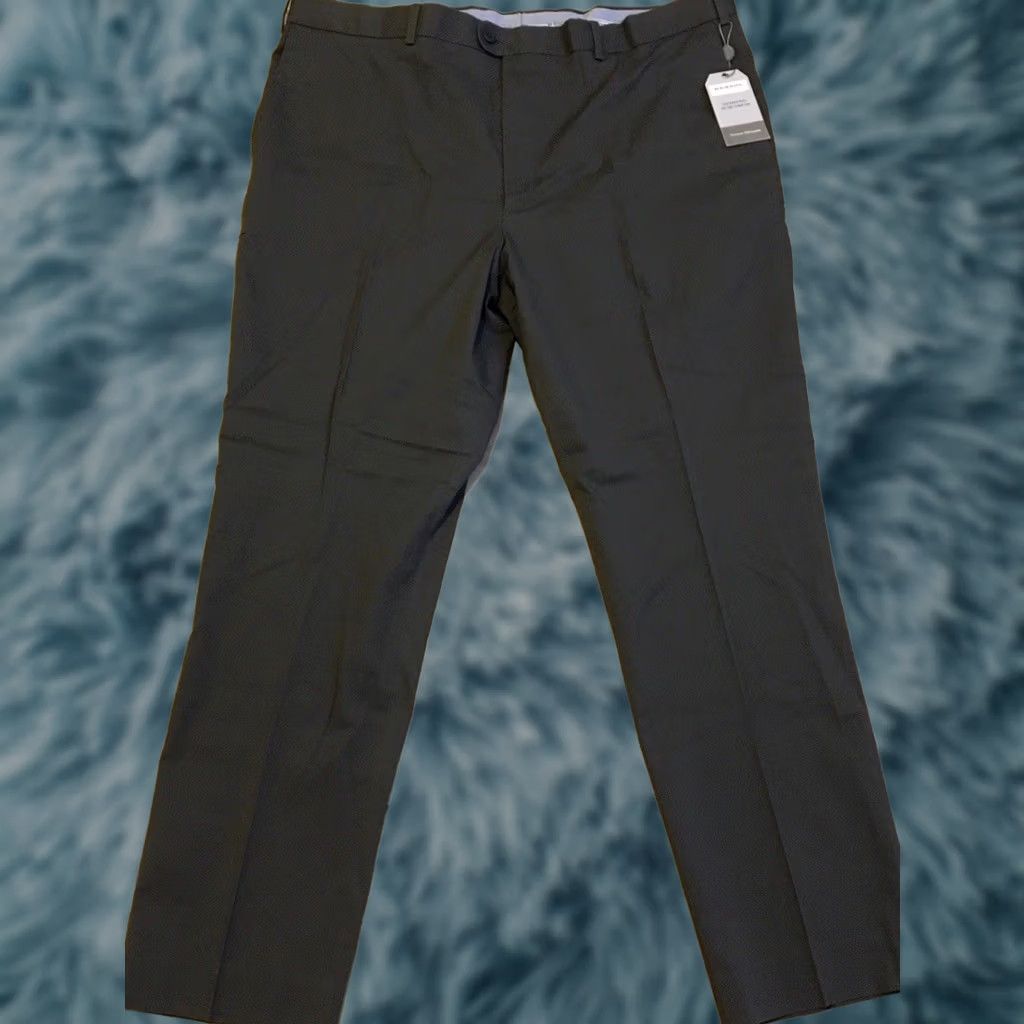 Nordstrom Bensol Mens Dress Pants 42/32 Flat Front Charcoal Straight Leg Pants Mens Clothing Size US 42 / EU 58 - 1 Thumbnail