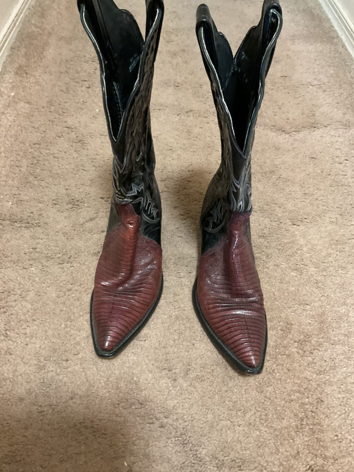 Tony Lama Vintage Tony Lama Black/Maroon Western Boots Size 7 Size US 7 / IT 37 - 4 Thumbnail