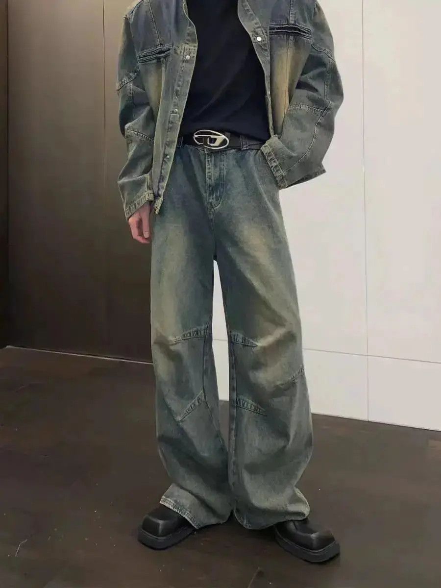 Japanese Brand Pleated vintage washed distressed baggy jeans Size US 32 / EU 48 - 6 Thumbnail