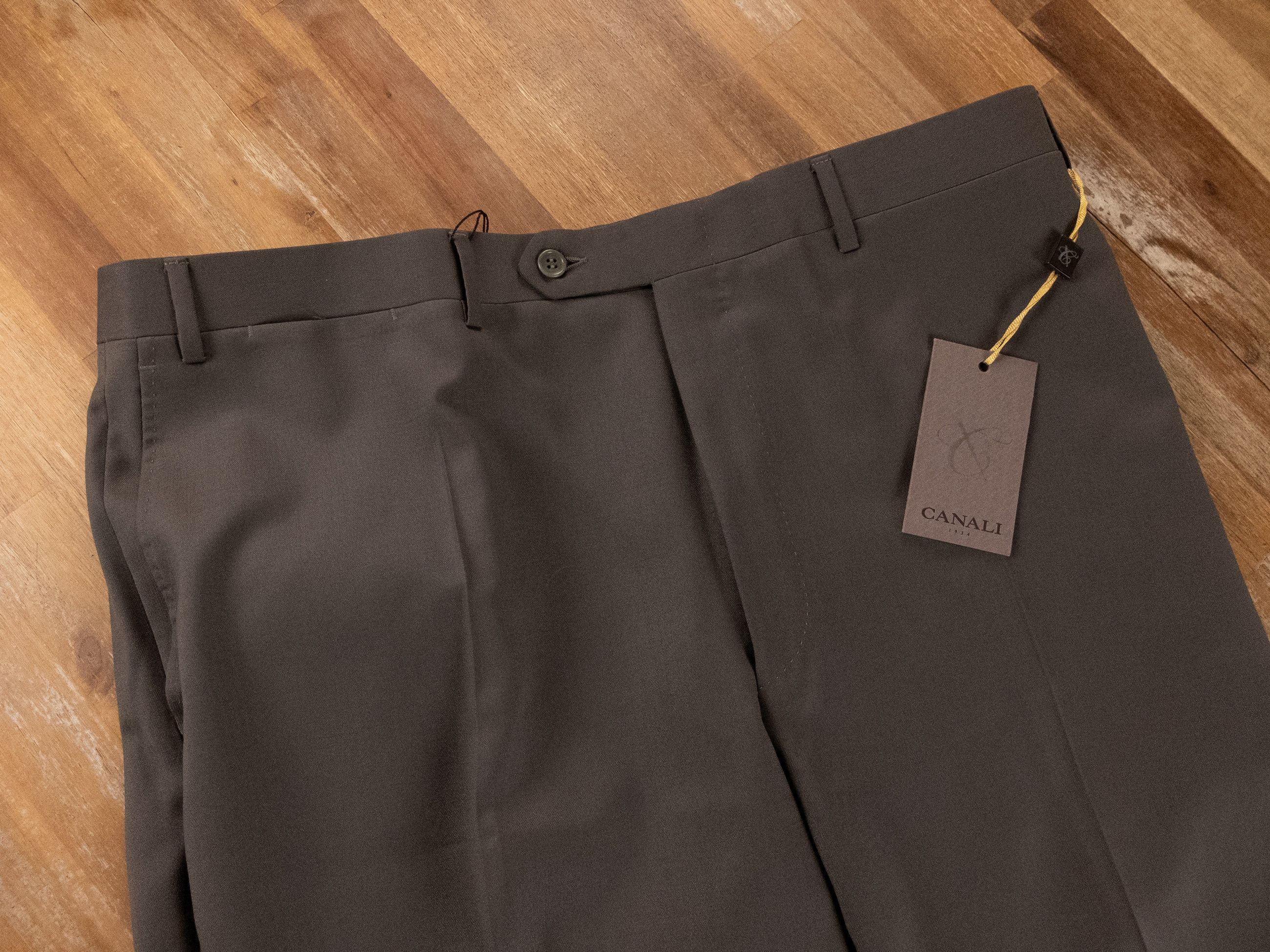 Canali CANALI green wool formal dress trousers pants 40 US / 56 IT Size US 40 / EU 56 - 2 Thumbnail