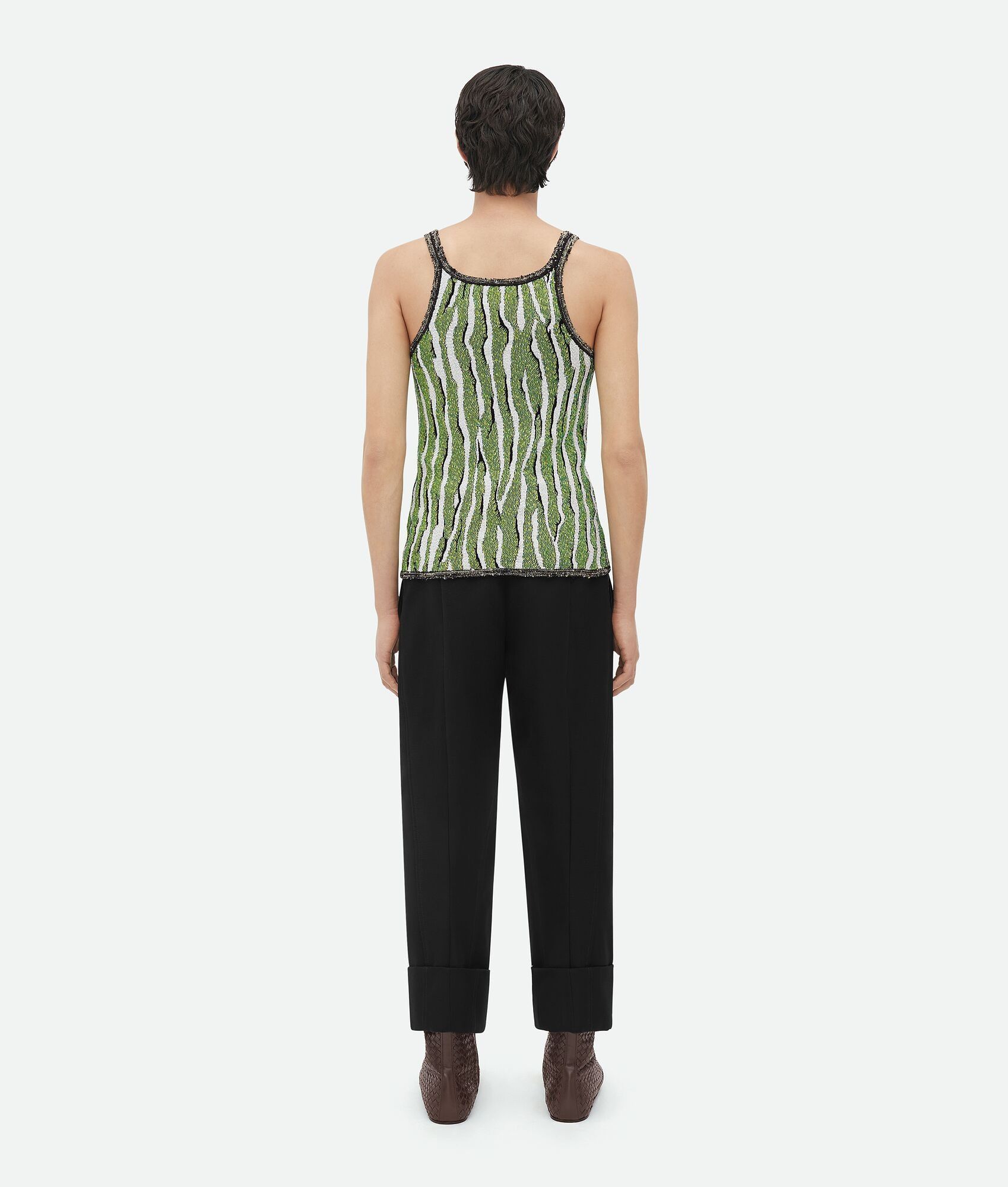 Bottega Veneta o1lv12m1024 Slim Fit Viscose Jacquard Tank Top in Multicolor Size US XS / EU 42 / 0 - 2 Thumbnail