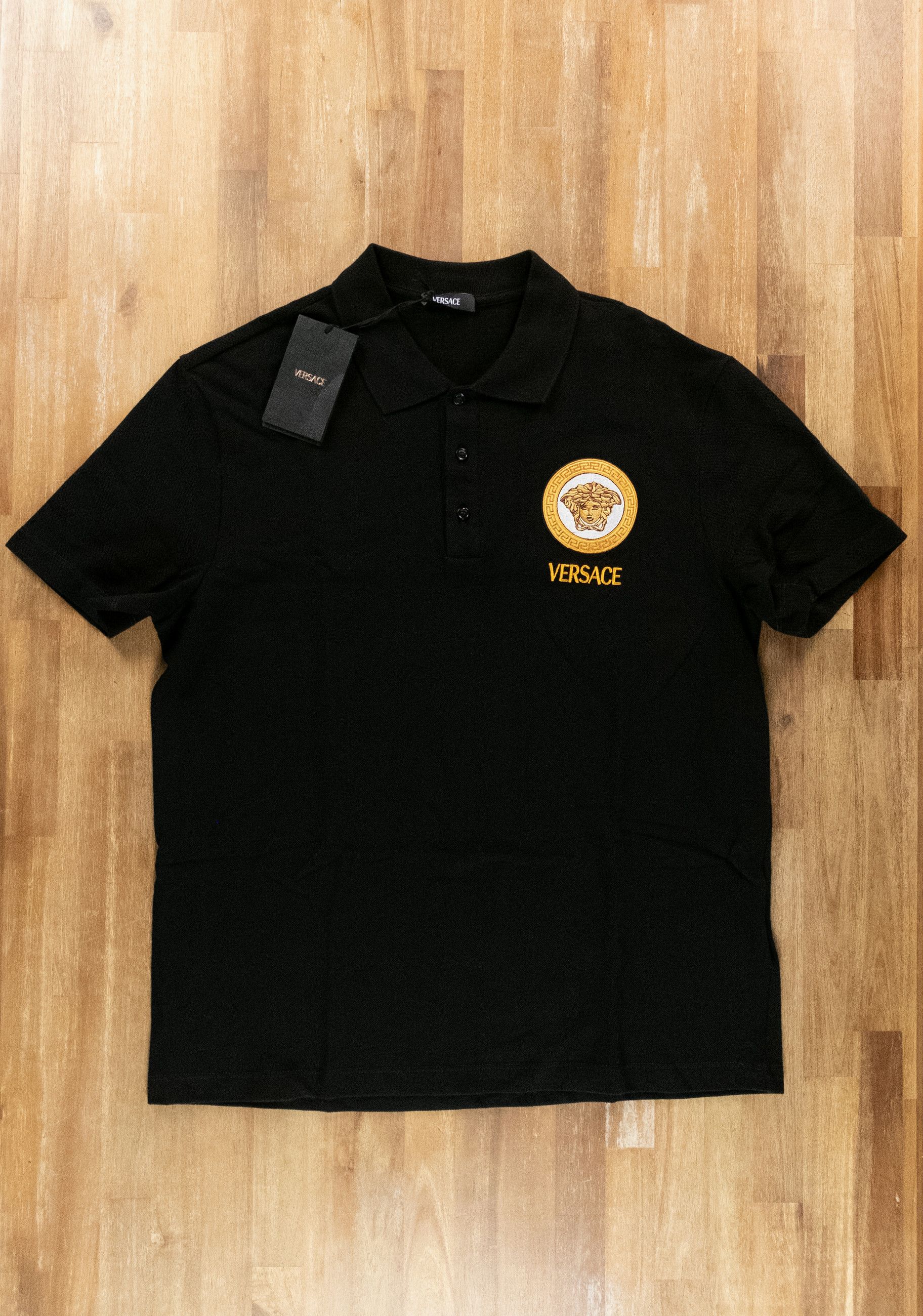 Versace VERSACE black Medusa logo embroidered polo shirt XL Size US XL / EU 56 / 4 - 4 Thumbnail