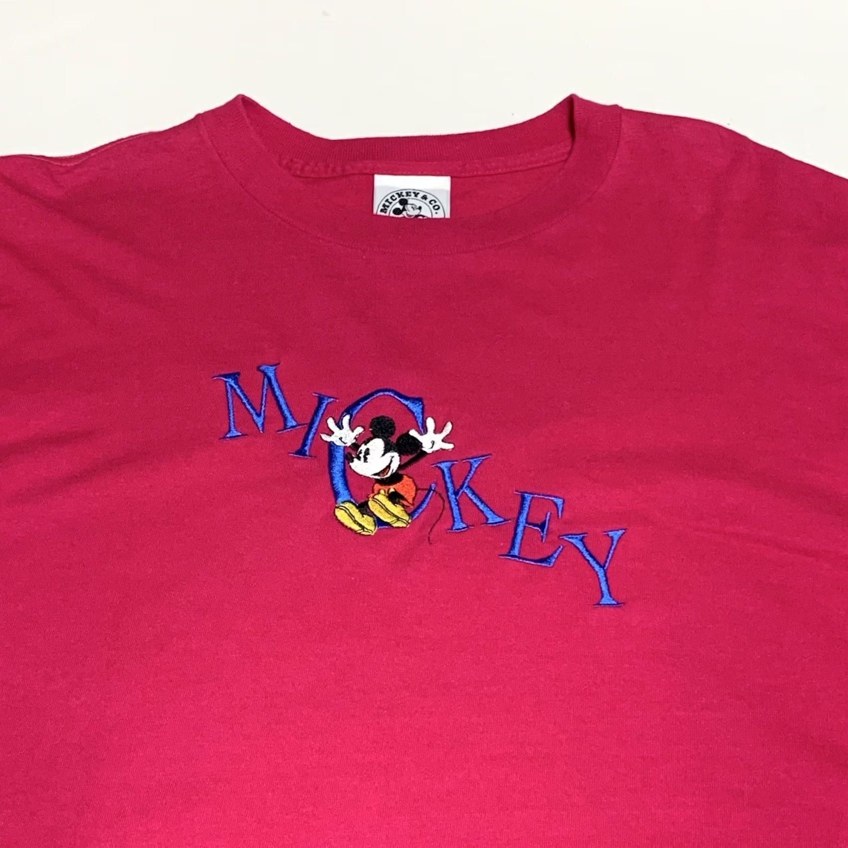 Mickey & Co. VINTAGE Mickey & Co Shirt Crew Neck Short Sleeve Embroidered Mickey Mouse Pink 90s Size L Mens USA Size US L / EU 52-54 / 3 - 2 Thumbnail