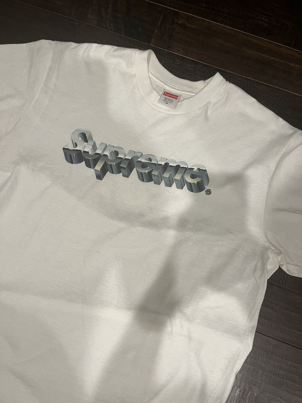 Supreme × Vintage Supreme Chrome Logo T-shirt WHITE Size M - SS20 Size US M / EU 48-50 / 2 - 2 Thumbnail