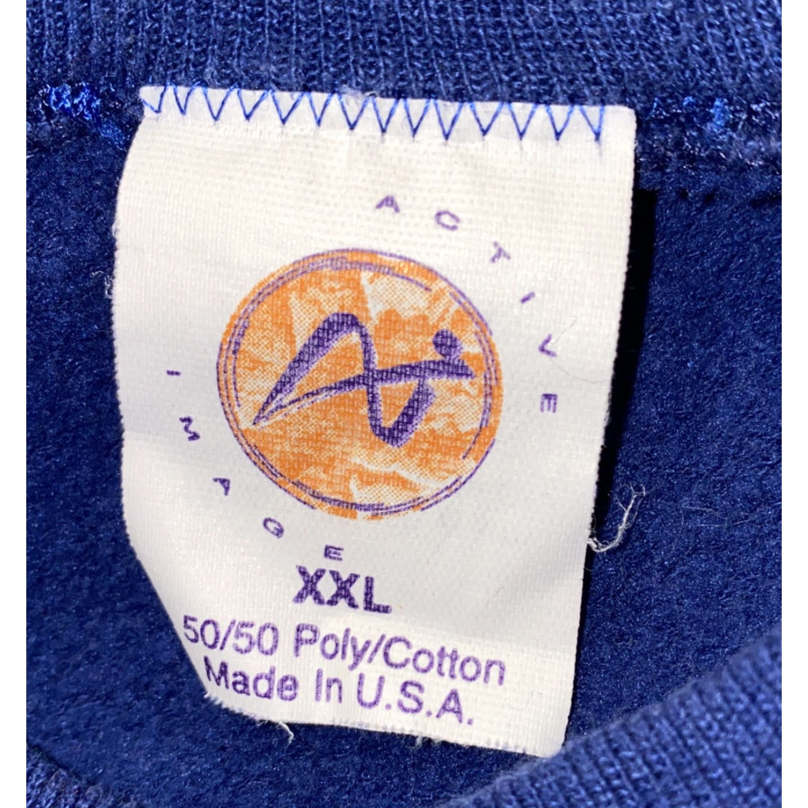 Vintage Active Image Sweatshirt Mens 2XL Blue USA Made Pullover Crew Neck Washington Fleece Lined Size US XXL / EU 58 / 5 - 4 Thumbnail