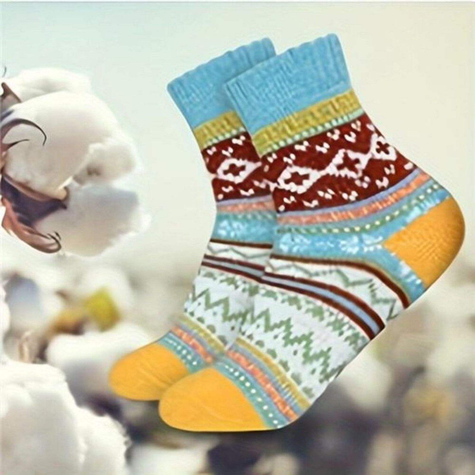 The Unbranded Brand 5 Pairs Of Women's Winter Socks, Thick, Soft, Warm, Knitted Size ONE SIZE - 4 Thumbnail