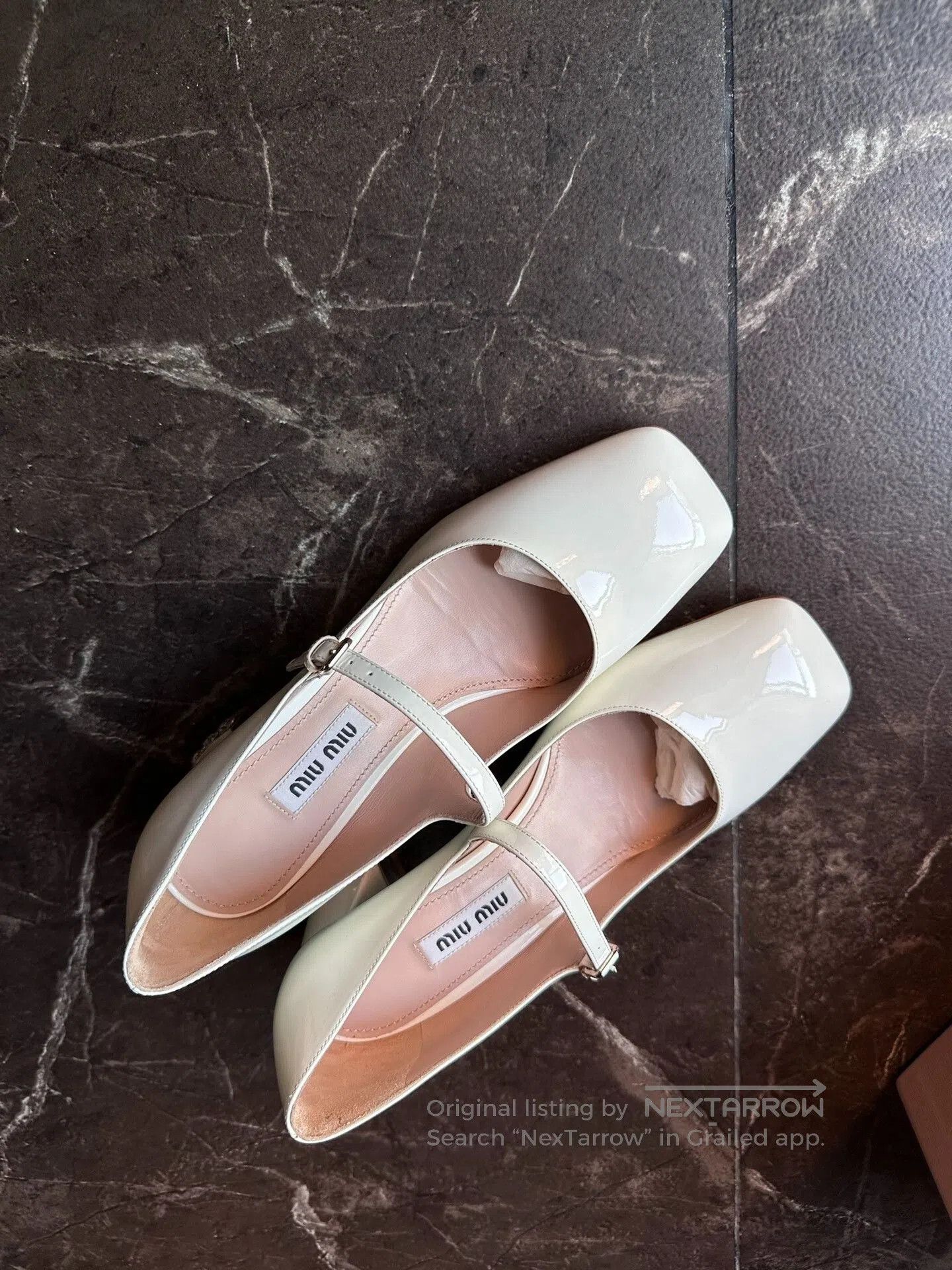 Miu Miu Miu Miu Beige Mary Jane Leather Shoes. Size US 4 / IT 34 - 1 Thumbnail