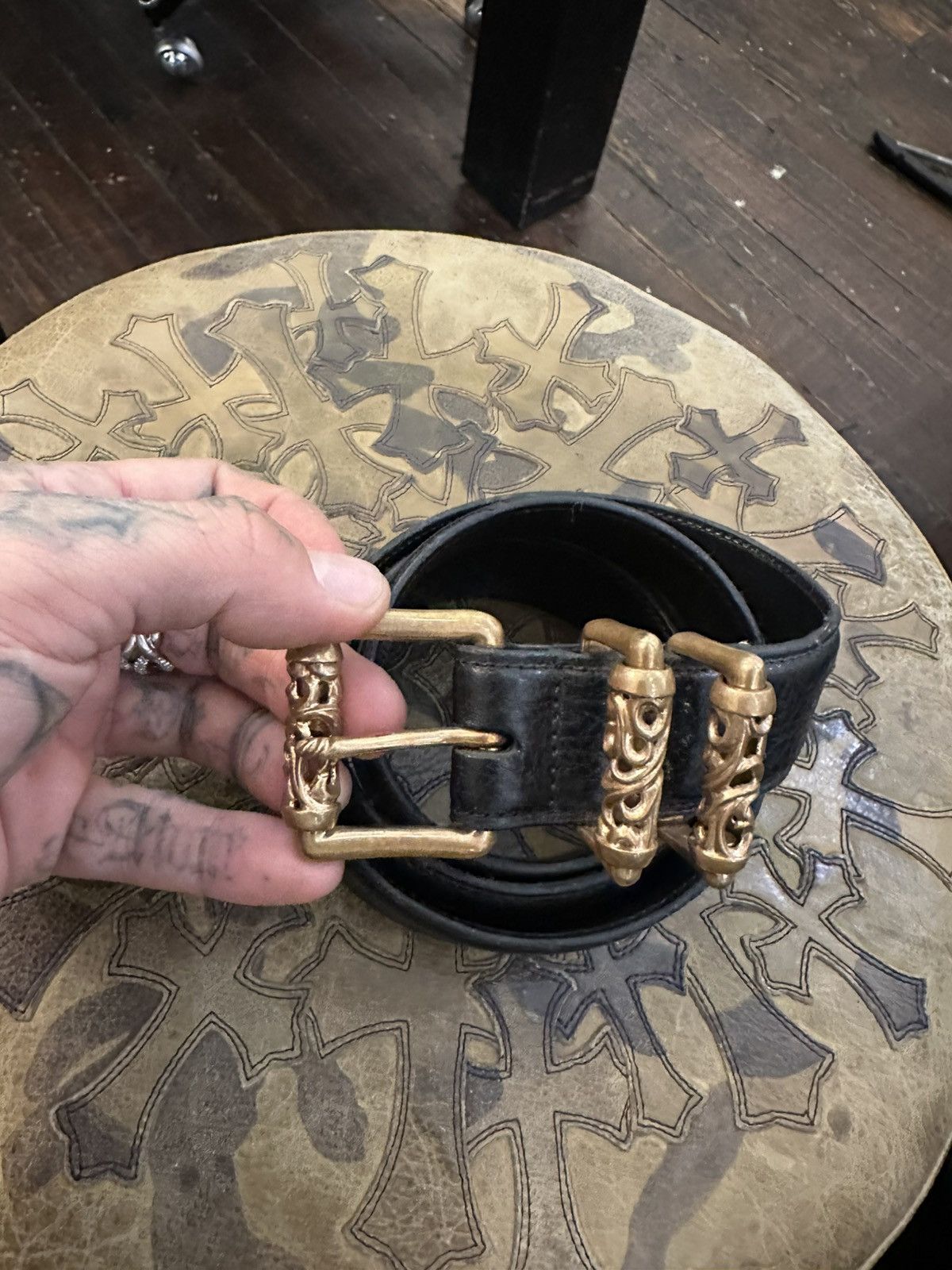 Chrome Hearts Chrome Hearts BRONZE GOLD roller belt 31 32 33 34 Size 34 - 1 Thumbnail