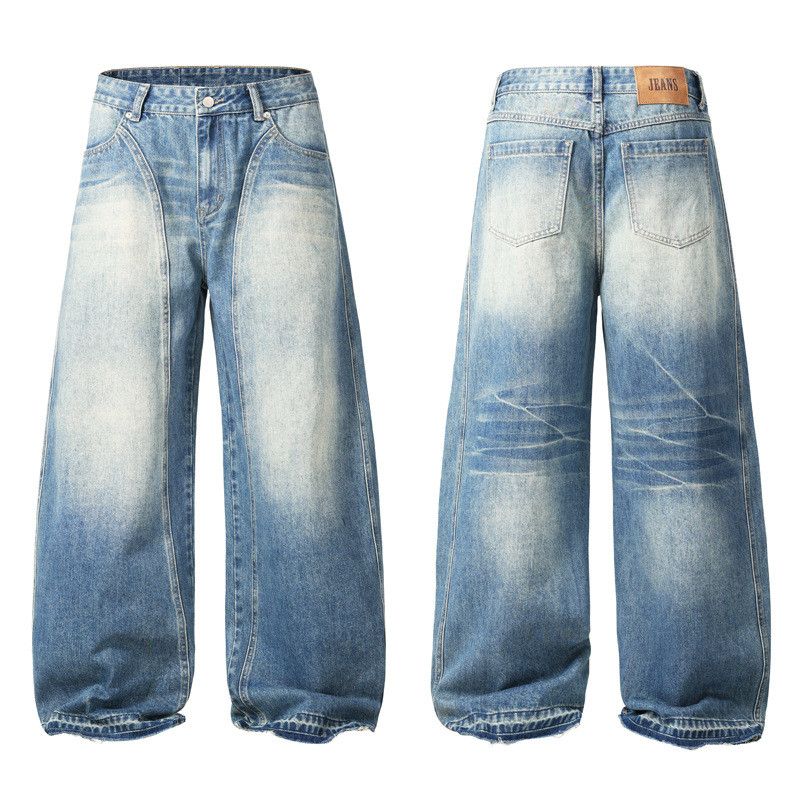 Japanese Brand American retro men's baggy lightning cutaway jeans Size US 32 / EU 48 - 4 Thumbnail