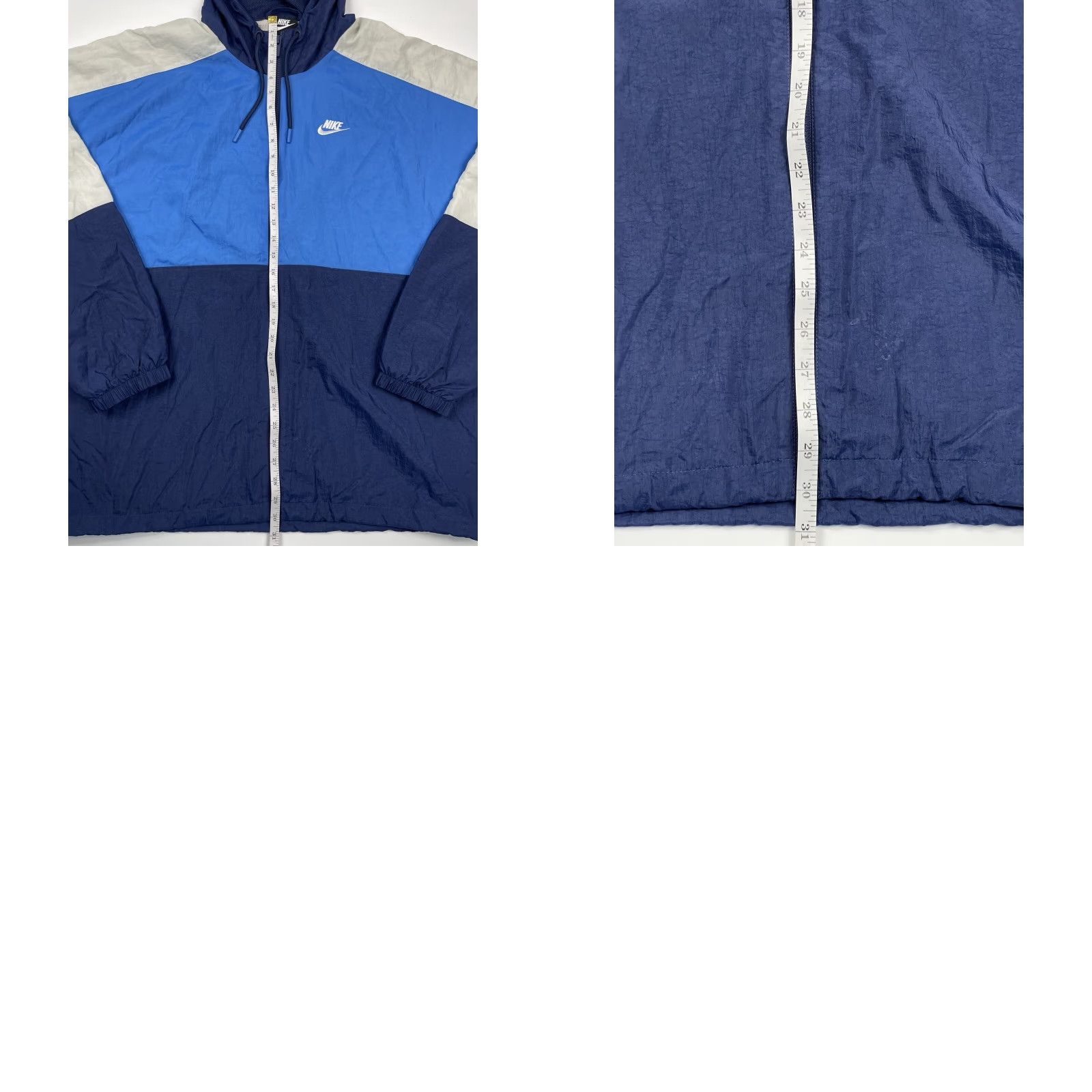 Nike Nike Windbreaker Jacket Mens XL Swoosh Spell Out Carolina Blue Navy Lined Zip Geometric 90s Sports Running Gym Style Size US XL / EU 56 / 4 - 8 Thumbnail