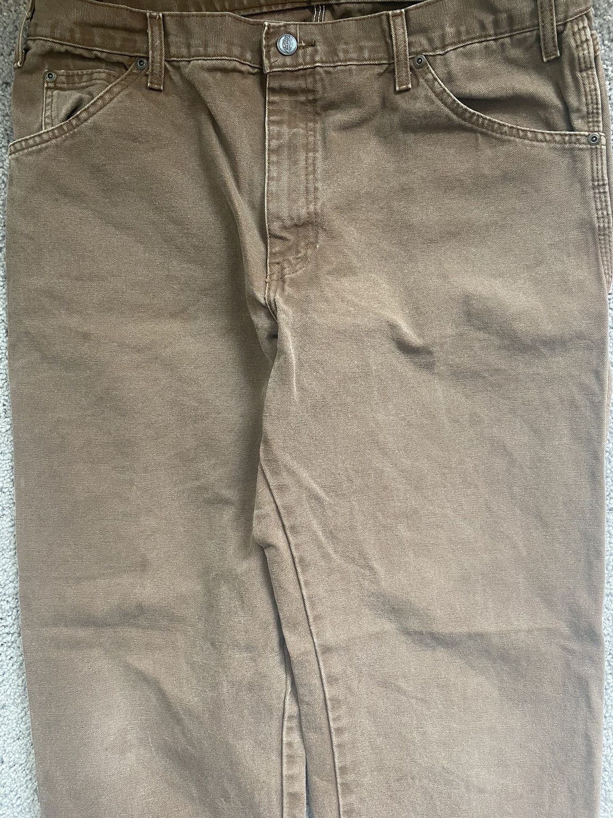 Dickies × Vintage Vintage Faded Distressed Brown Dickie Carpenter Pants Size US 36 / EU 52 - 7 Thumbnail