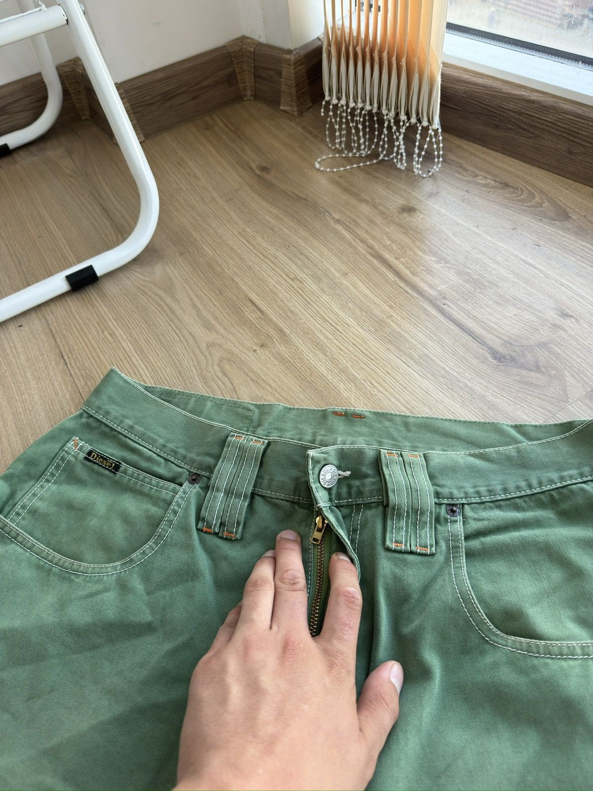 Diesel Vintage Diesel Y2K Faded Baggy Green long denim shorts Size US 32 / EU 48 - 6 Thumbnail