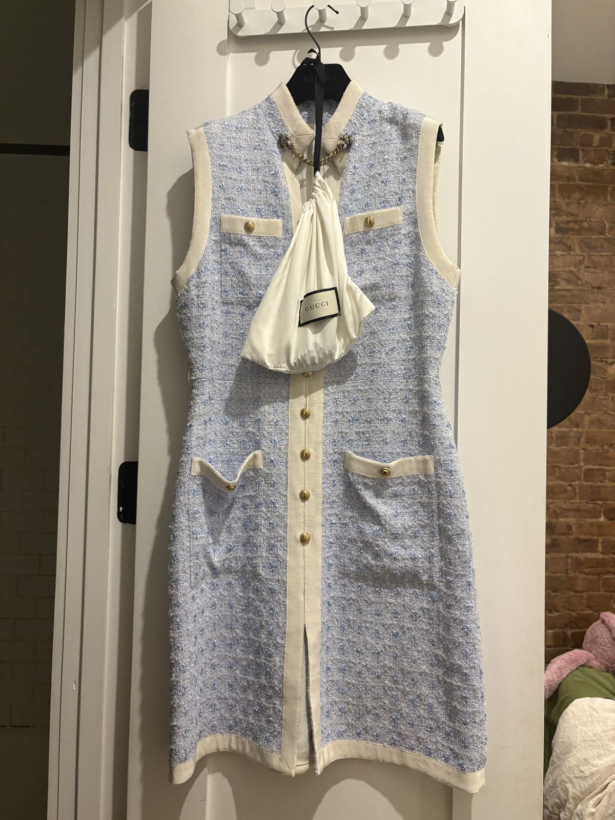 Gucci light blue tweed woven dress with chains is available for purchase on  au PAY Market - Imported Goods Online Store Co.Ltd. | au PAY Market -  Online Shopping Site