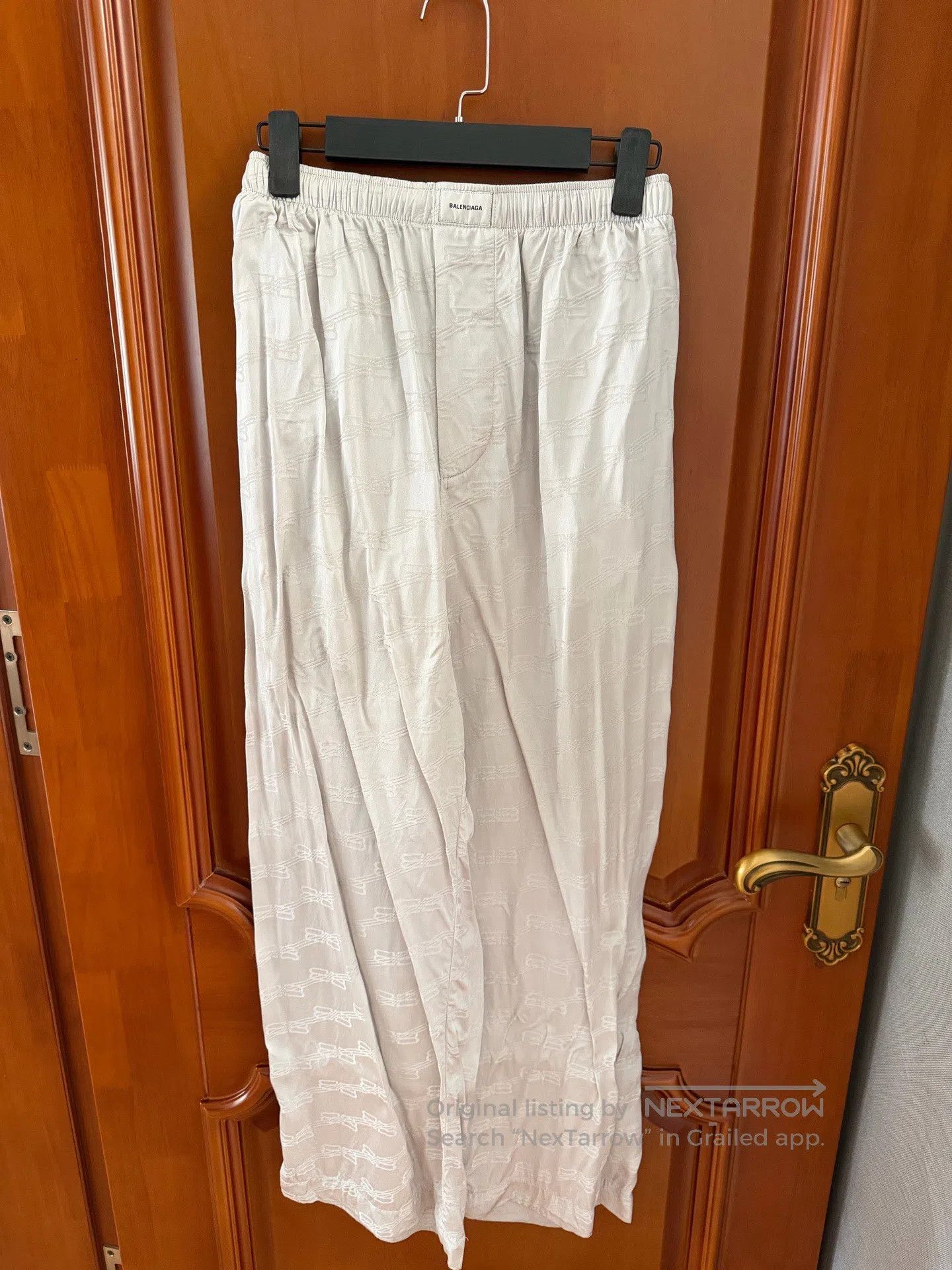 Balenciaga Balenciaga Full-Print Logo Pants Silk Fabric Pyjama Bottom Size 33" - 1 Thumbnail