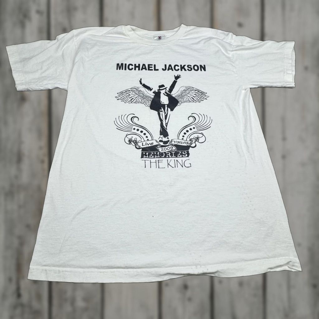 Vintage Michael Jackson Shirt Mens Extra Large White 2009 Live Memories The King Tee Size US XXL / EU 58 / 5 - 1 Thumbnail
