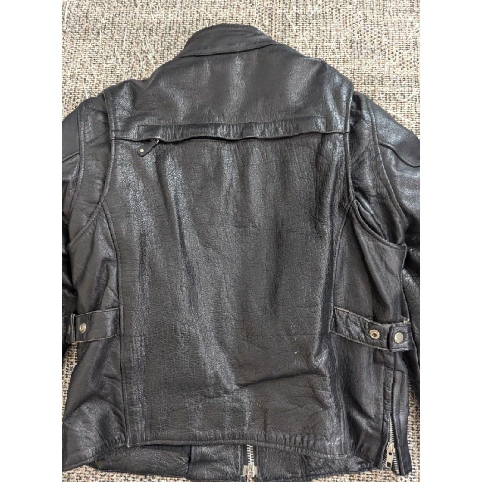 Element VINTAGE leather jacket motorcycle jacket Mens M 40 black racing vented cowhide 1990s Y2K Size US M / EU 48-50 / 2 - 5 Thumbnail