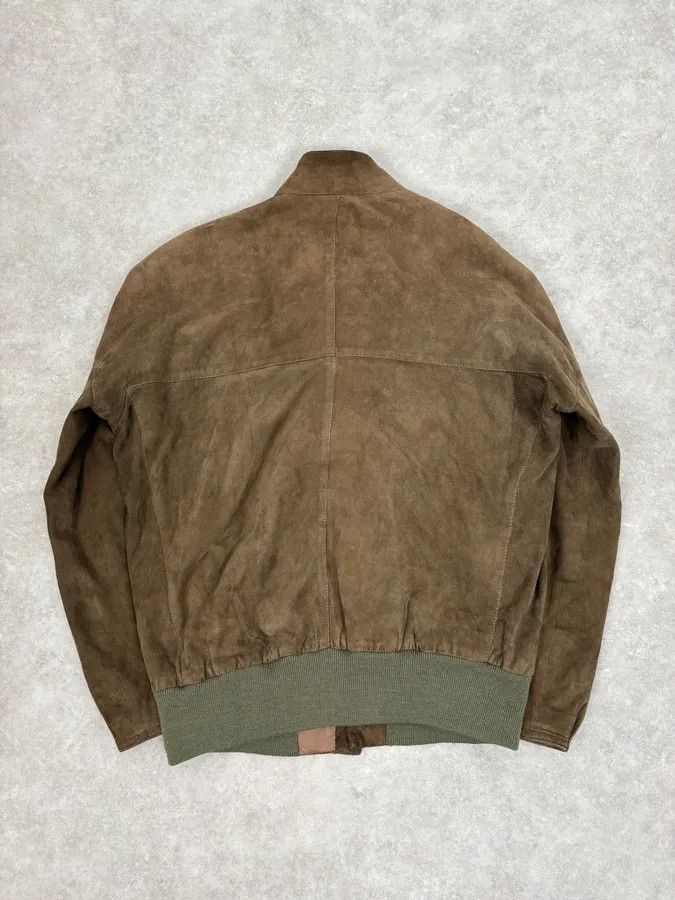 Armani Collezioni 2000s Giorgio Armani Le Collezioni Brown Suede Buttoned Leather Jacket Size US XS / EU 42 / 0 - 6 Thumbnail