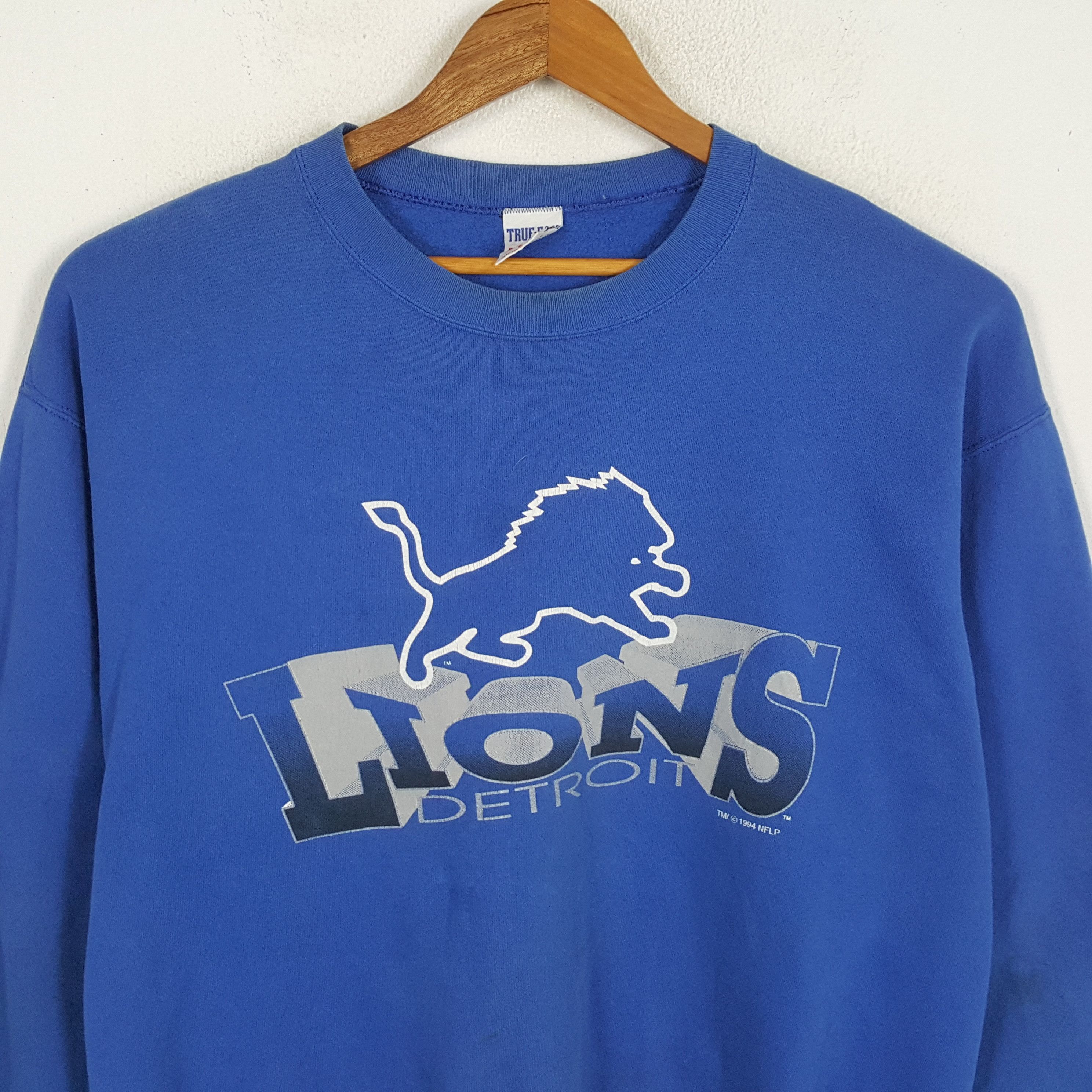 NFL × Vintage Vintage 90's DETROIT LIONS American Football NFL Sweatshirt Size US XL / EU 56 / 4 - 2 Thumbnail