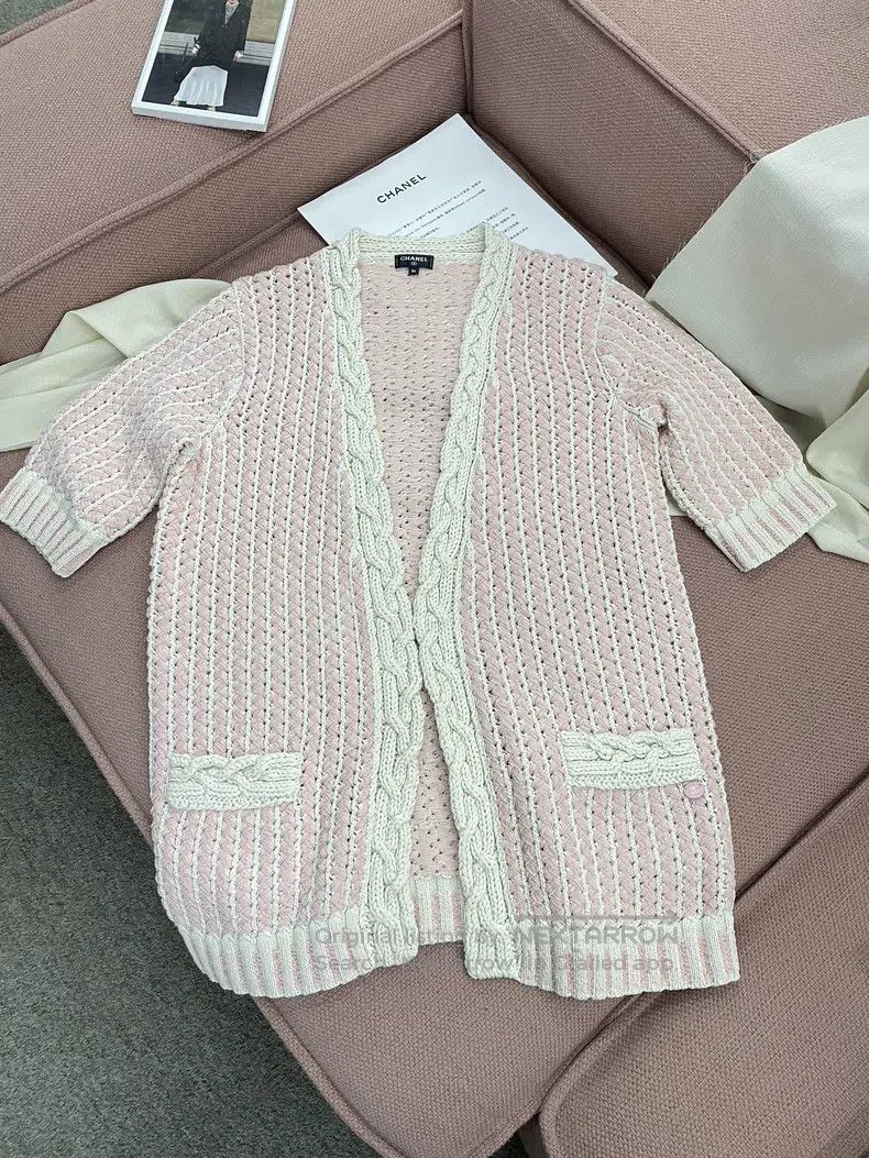 Chanel Chanel Pink braided cardigan jacket Size XS / US 0-2 / IT 36-38 - 1 Thumbnail