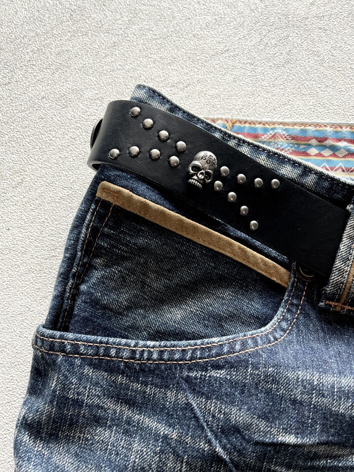 Number (N)ine 2000s Edwin XV Navajo Leather Cowboy Faded Flare Jeans Size US 36 / EU 52 - 6 Thumbnail