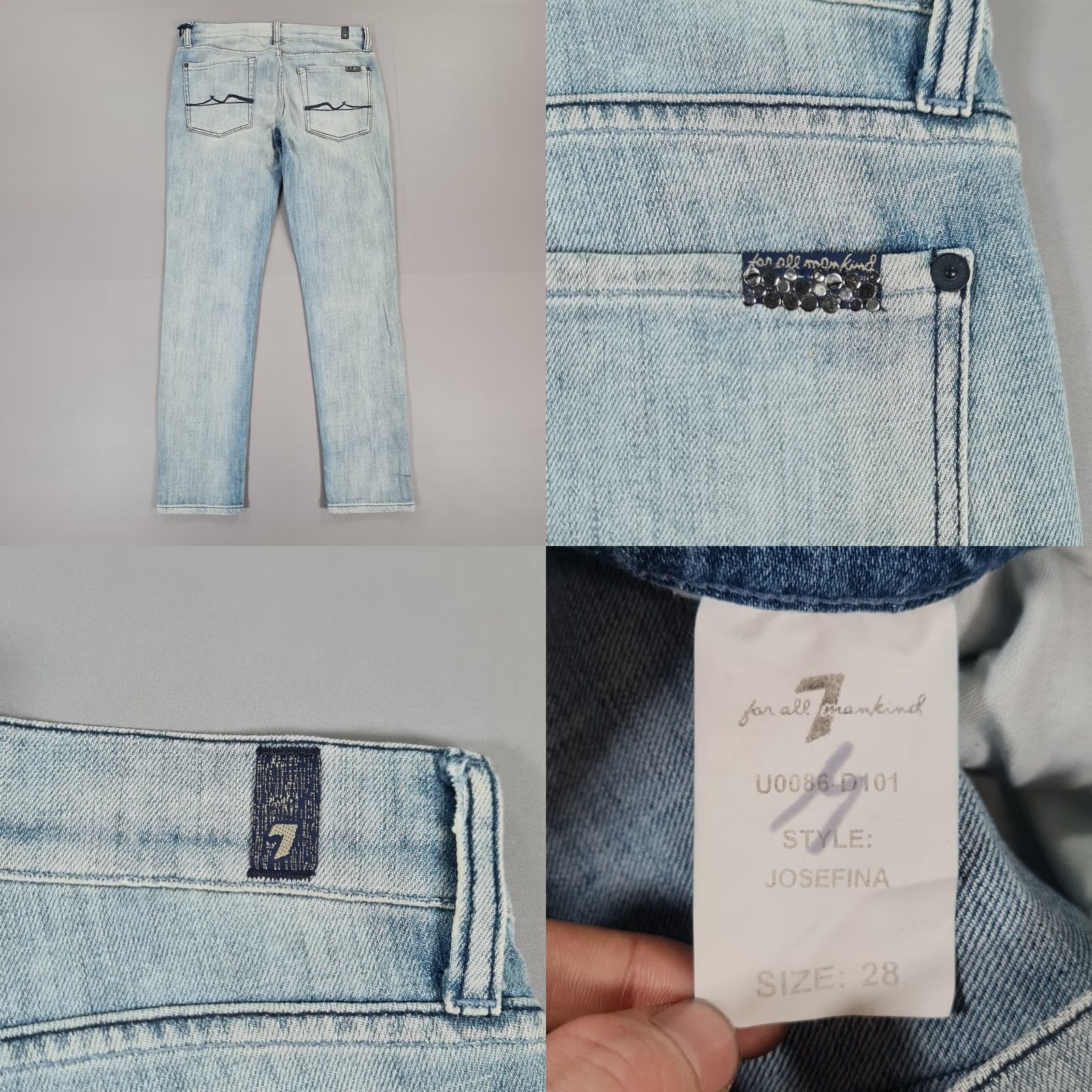 7 For All Mankind 7 For All Mankind Womens Jeans Blue W28 L29 Josefina Boyfriend Fit Denim Size 28" / US 6 / IT 42 - 8 Thumbnail