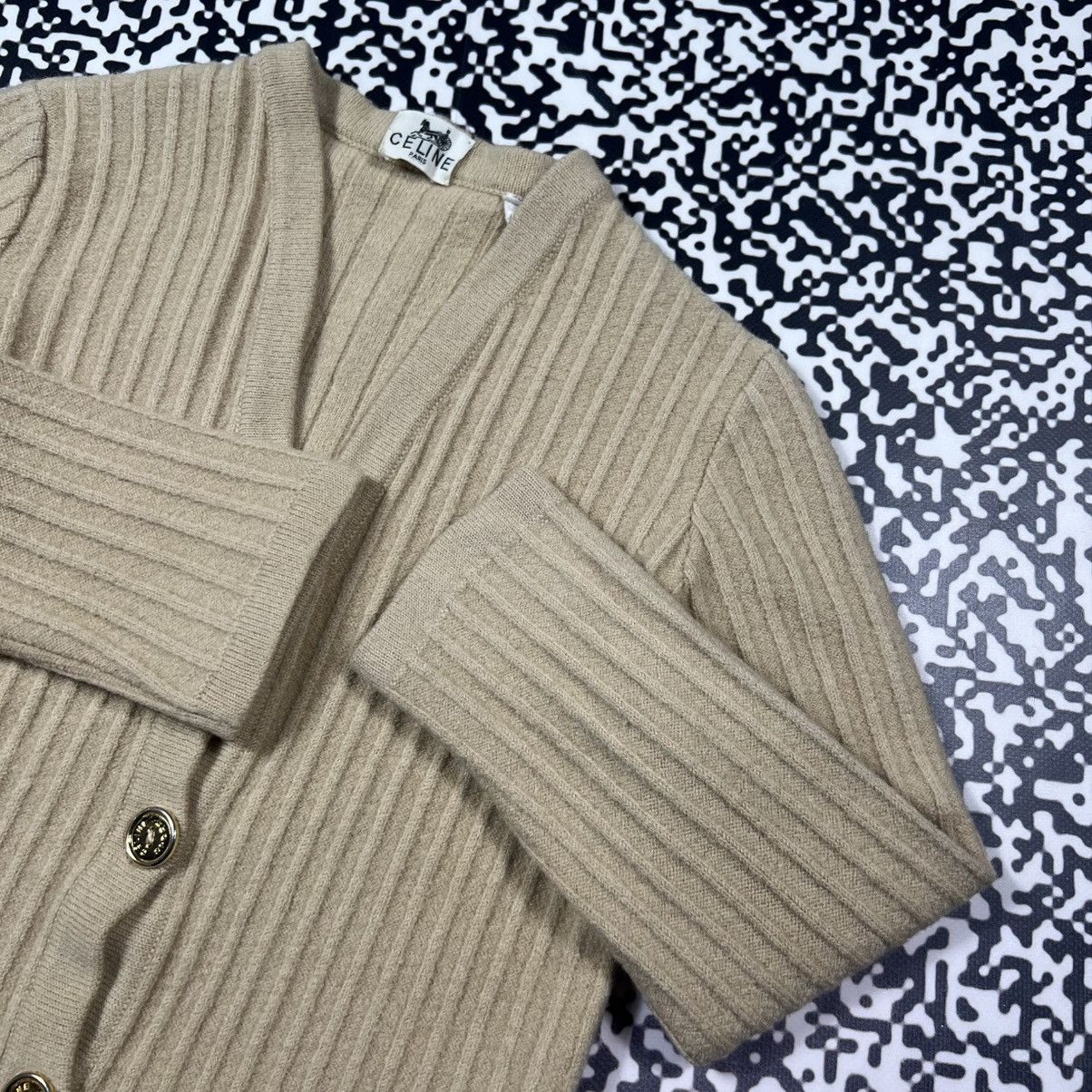 Celine Vintage 90s CELINE Paris Wool Cardigan Luxury Retro Style Size XS / US 0-2 / IT 36-38 - 10 Thumbnail