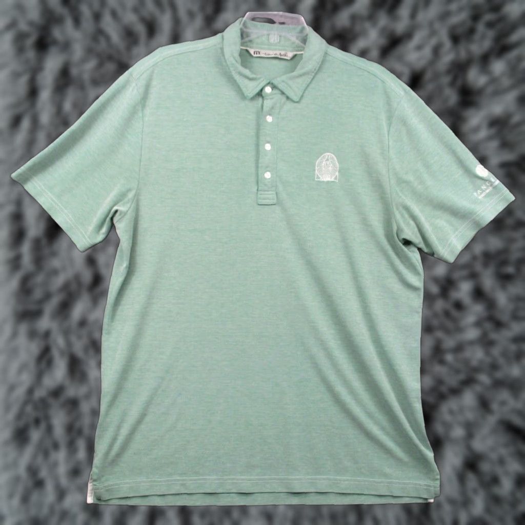 TravisMathew Travis Mathew Polo Shirt Mens Large Short Sleeve Green Pangeatwo Consulting Size US L / EU 52-54 / 3 - 1 Thumbnail