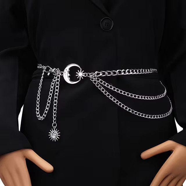 Jewelry Moon Star Waistbands Gothic Belt Size ONE SIZE - 3 Thumbnail