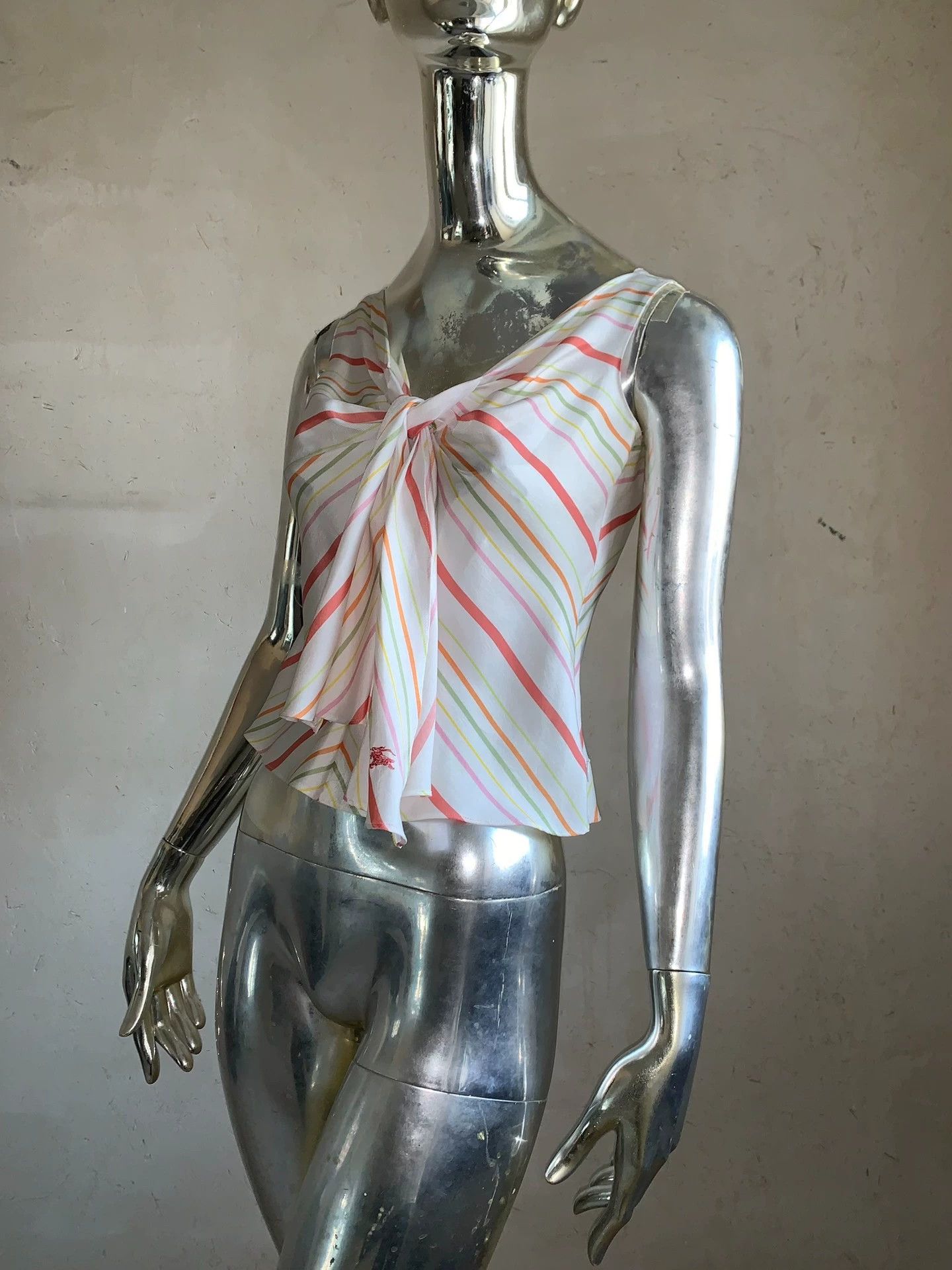 Burberry Burberry BL Vintage Silk Scarf Striped Unworn Top Size XS / US 0-2 / IT 36-38 - 1 Thumbnail
