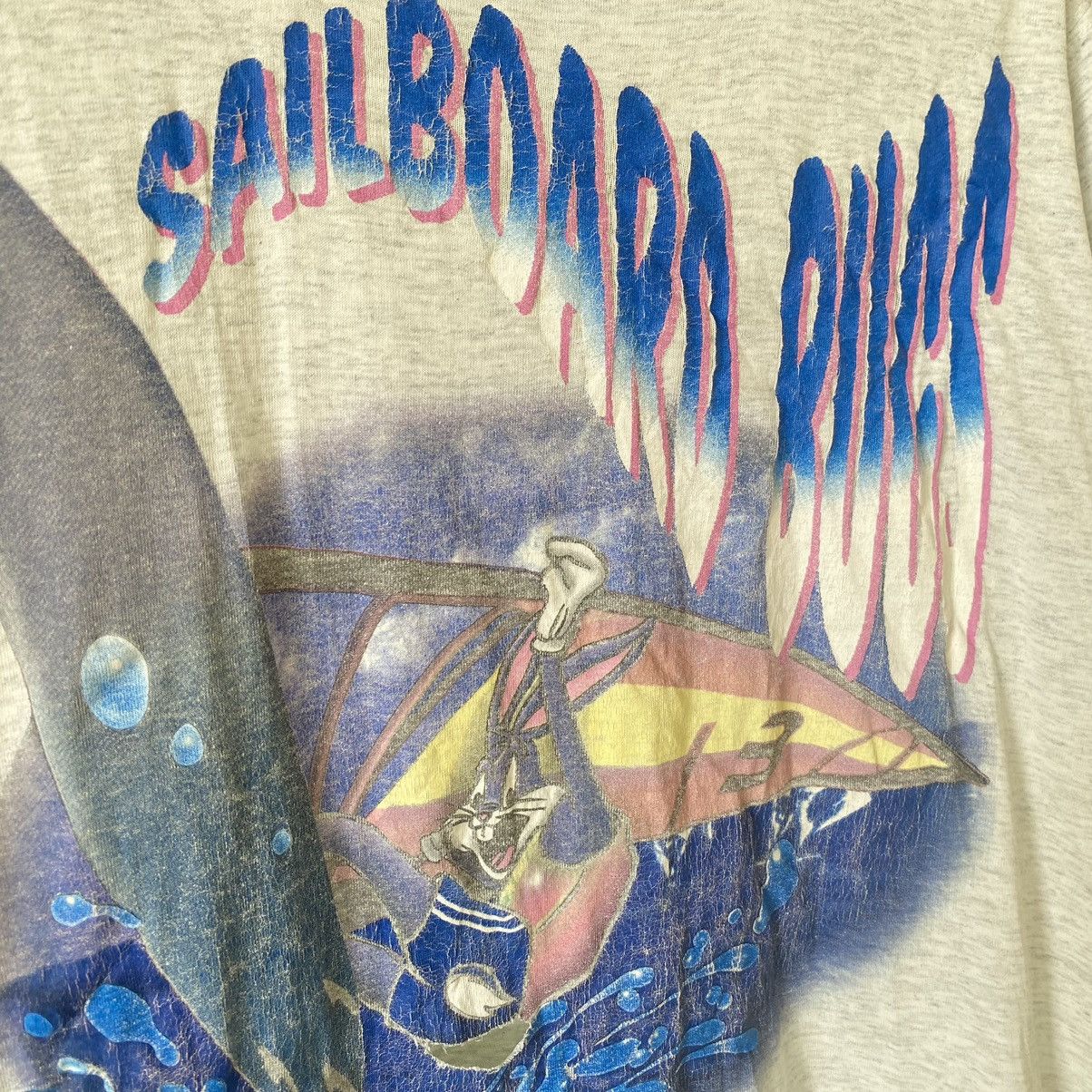 Warner Bros Thrashed Vintage 90s Sailboard Bugs ERD GRUNGE FADED TSHIRT Size US L / EU 52-54 / 3 - 3 Thumbnail