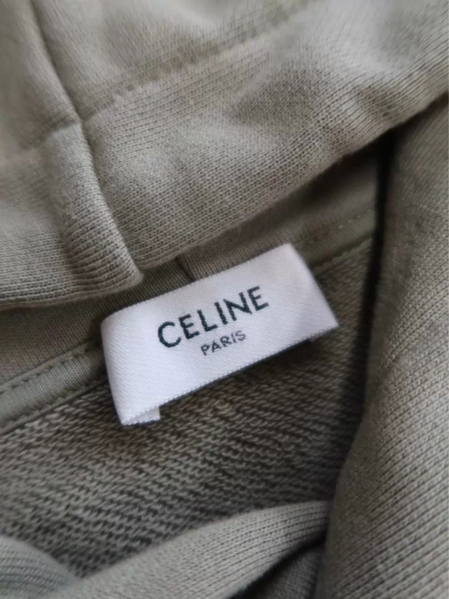 Celine CELINE Solid Logo Print Longsleeve Sweatshirt Khaki M Size US M / EU 48-50 / 2 - 3 Thumbnail