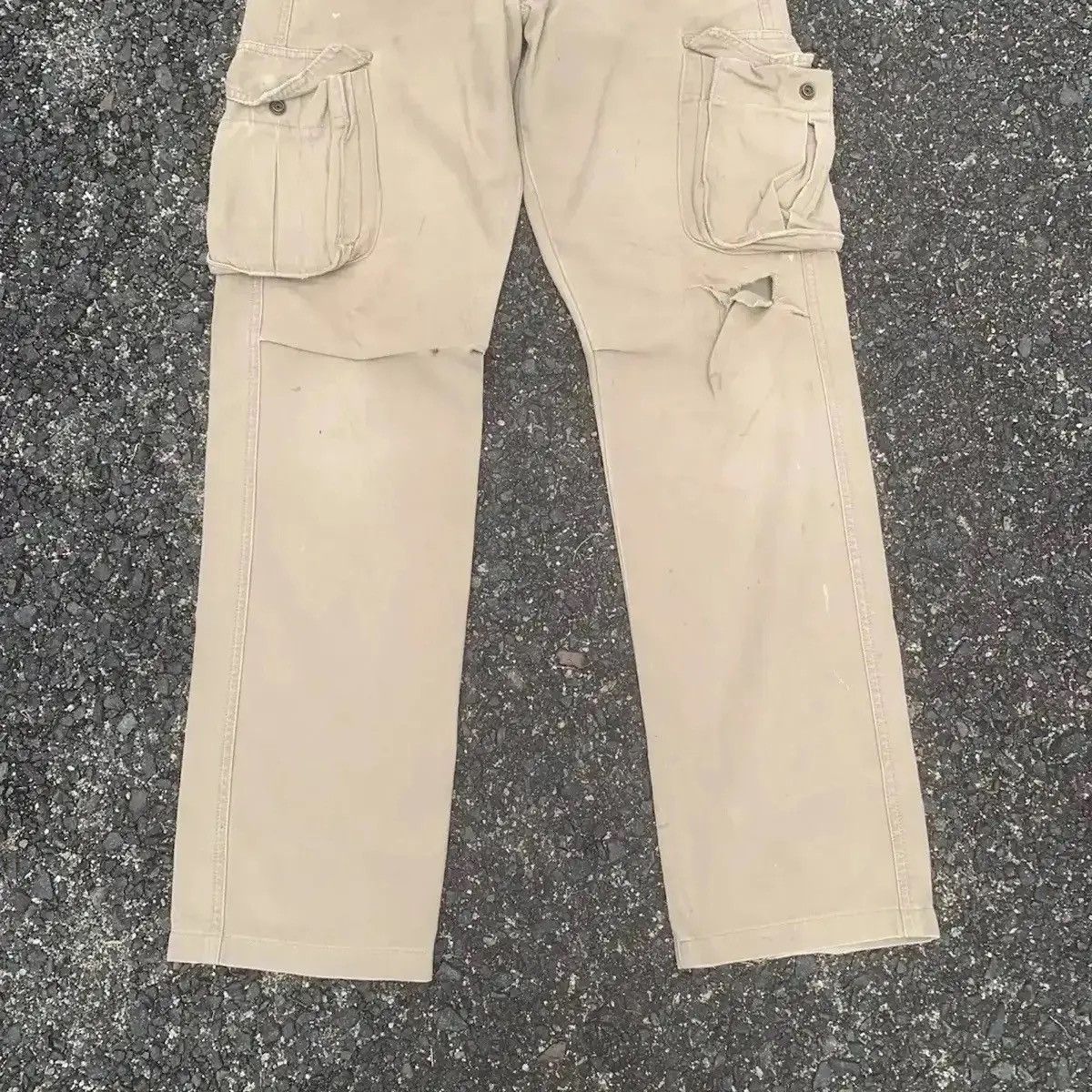 Surplus Research BLUE WAY x SURPLUS TROUSERS DISTRESSED KNEE UTILITY CARGO Size US 29 - 3 Thumbnail