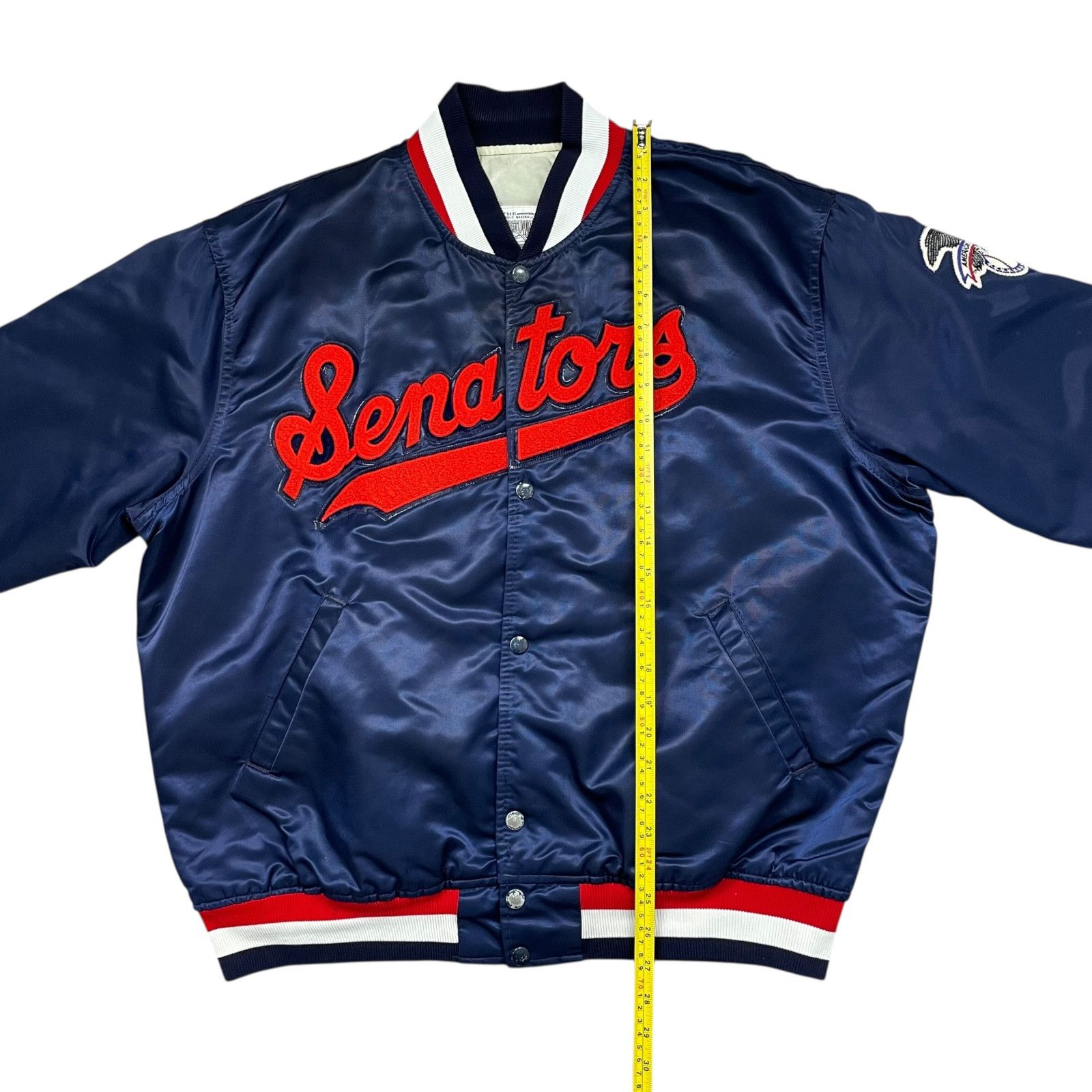 MLB VTG 90s WASHINGTON SENATORS STARTER SATIN BOMBER JACKET XL Size US XL / EU 56 / 4 - 17 Thumbnail