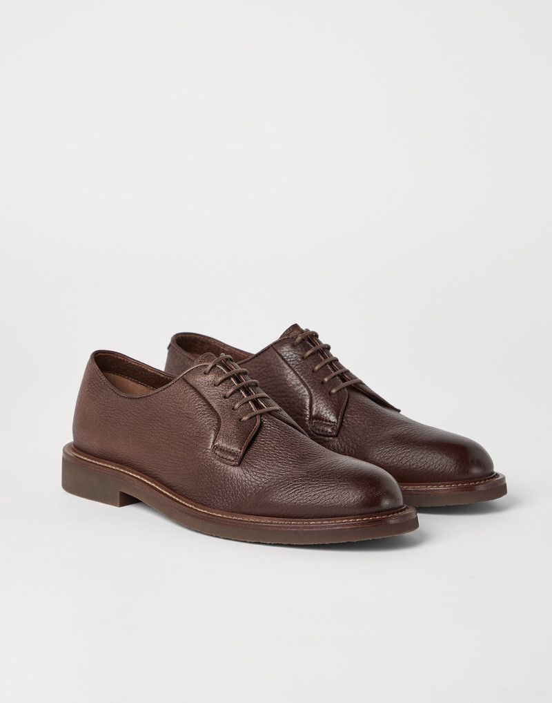Brunello Cucinelli os11x0226 Délavé Deerskin Derbys Shoes In Brown Size US 11.5 / EU 44-45 - 2 Thumbnail