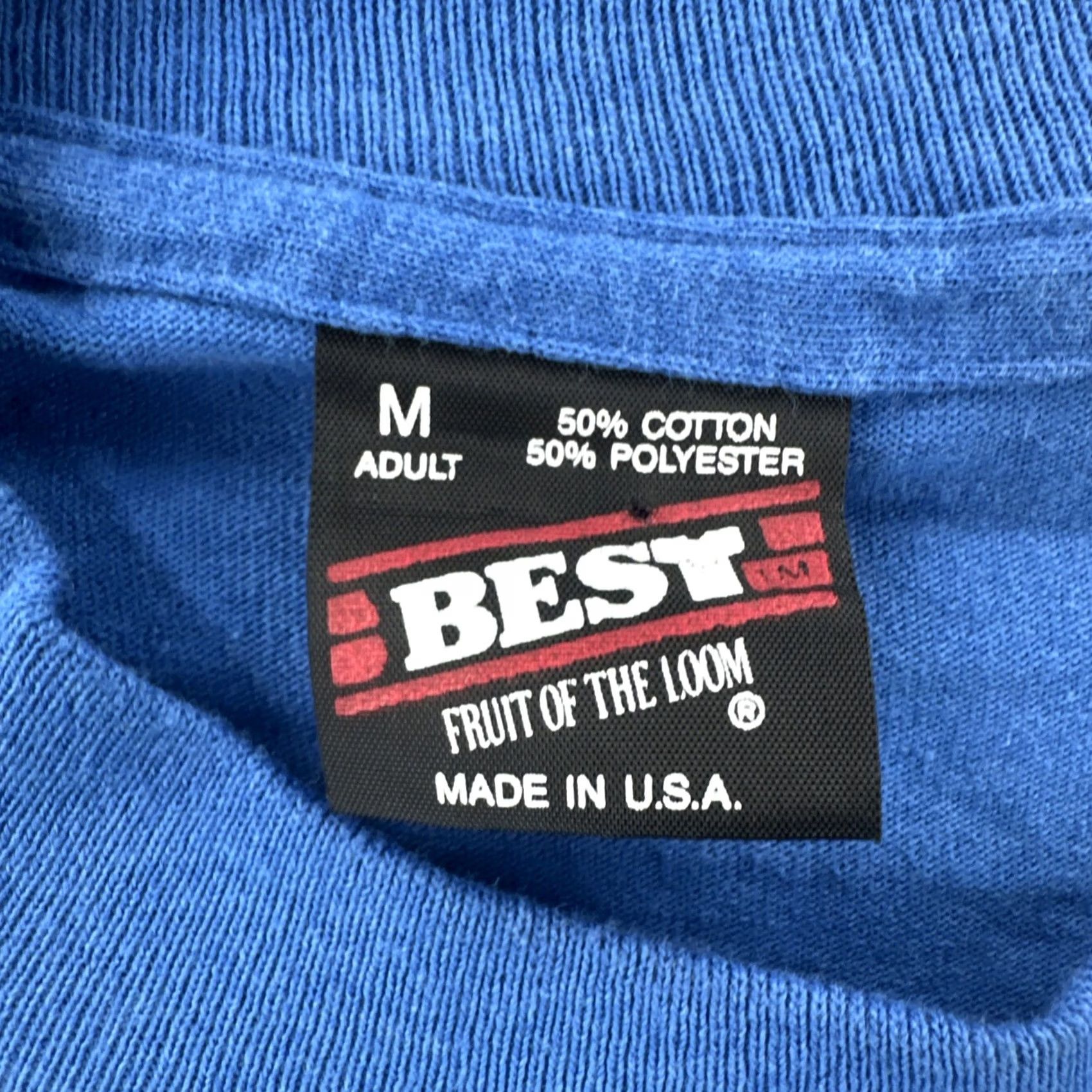 Fruit Of The Loom VINTAGE Fruit of the Loom Best Mens Medium Blue Single Stitch Shirt USA Stitch Crew Neck Short Sleeve T-Shirt Mens Size US M / EU 48-50 / 2 - 6 Thumbnail