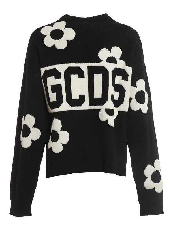 GCDS o1mle0325 Daisy Logo Sweater in Black Size XS / US 0-2 / IT 36-38 - 3 Thumbnail