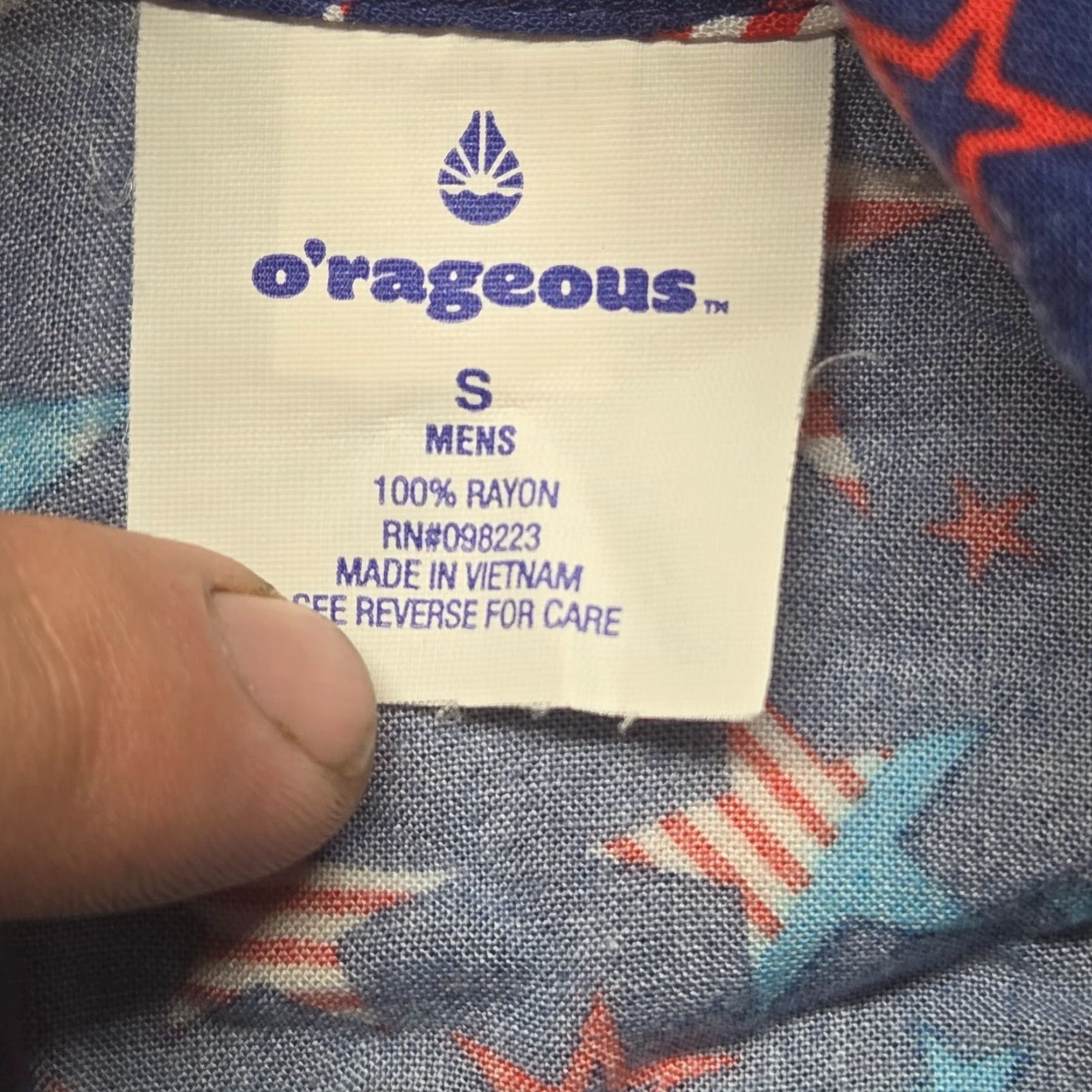 Vintage Orageous USA Stars Stripes Print Button Up Short Sleeve Shirt Men's Small Blue Size US S / EU 44-46 / 1 - 4 Thumbnail