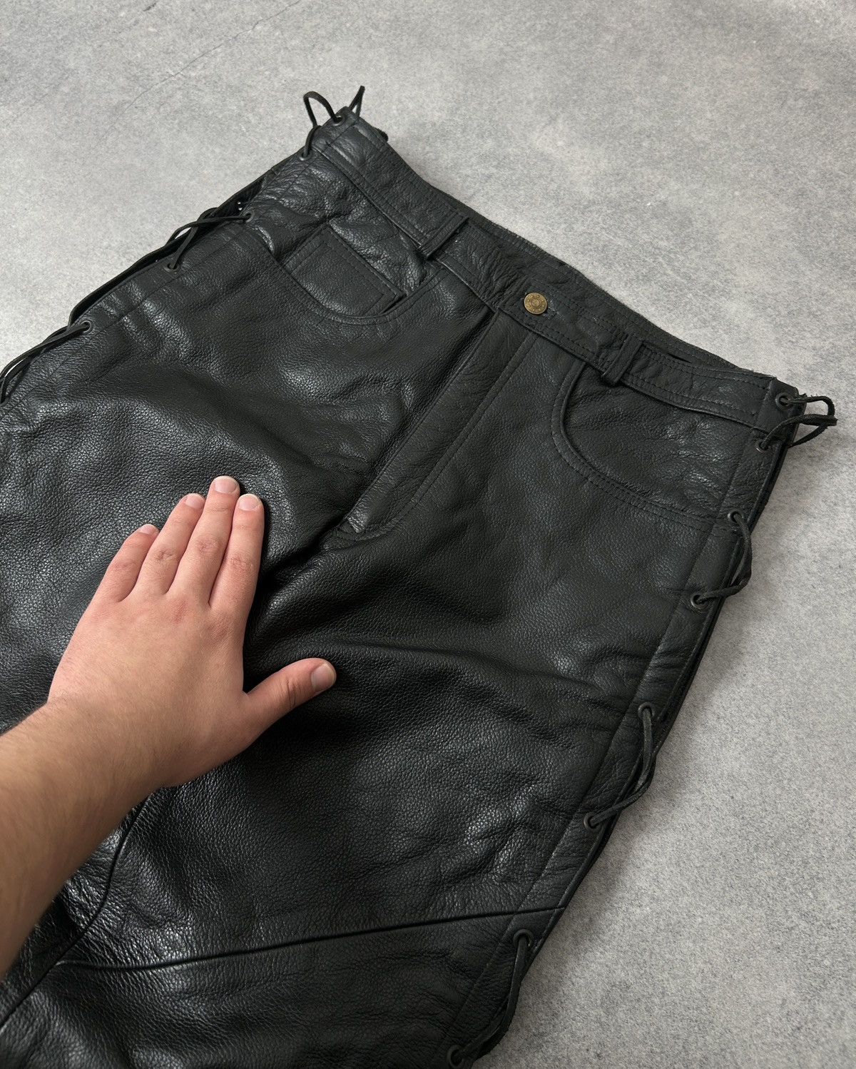Genuine Leather Vintage Texpeed Genuine leather Cowboys motorcycle pants Size US 34 / EU 50 - 3 Thumbnail