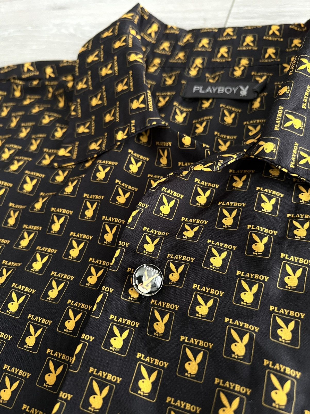 Playboy VTG 90s Playboy Magazine Monogram Logo Button Up Shirt Rare Size US M / EU 48-50 / 2 - 1 Thumbnail