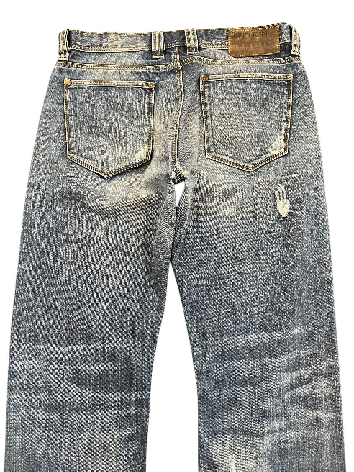 14th Addiction Vintage Benetton Regulare Ripped Grunge Distresses Denim Size US 34 / EU 50 - 6 Thumbnail