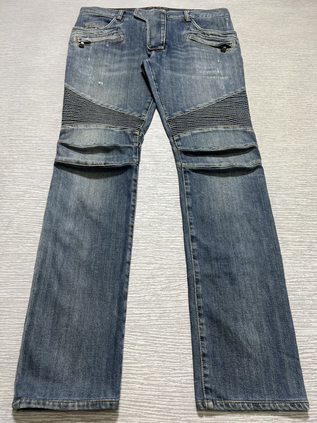 Balmain Balmain - Christophe Decarnin - Washed Biker Jeans Size US 32 / EU 48 - 9 Thumbnail