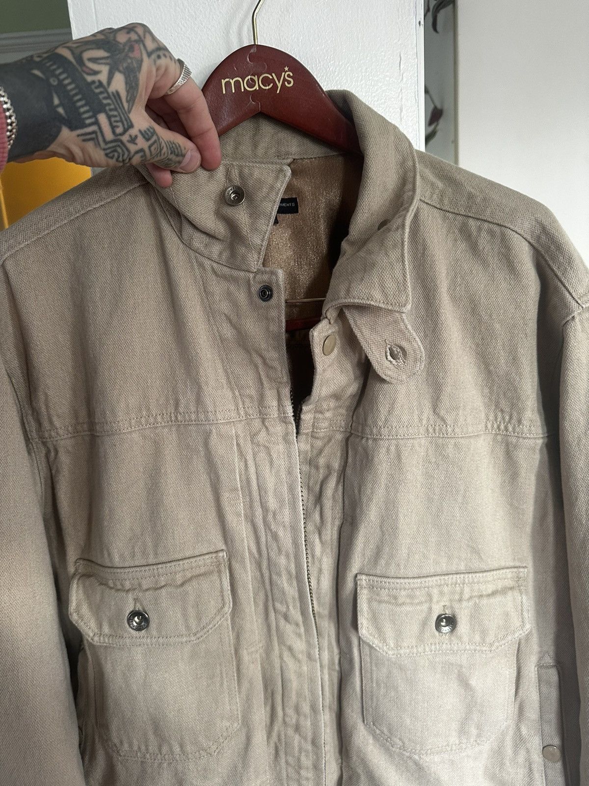 Engineered Garments Engineered Garments Men's Trucker Jacket Large beige denim Size US L / EU 52-54 / 3 - 5 Thumbnail